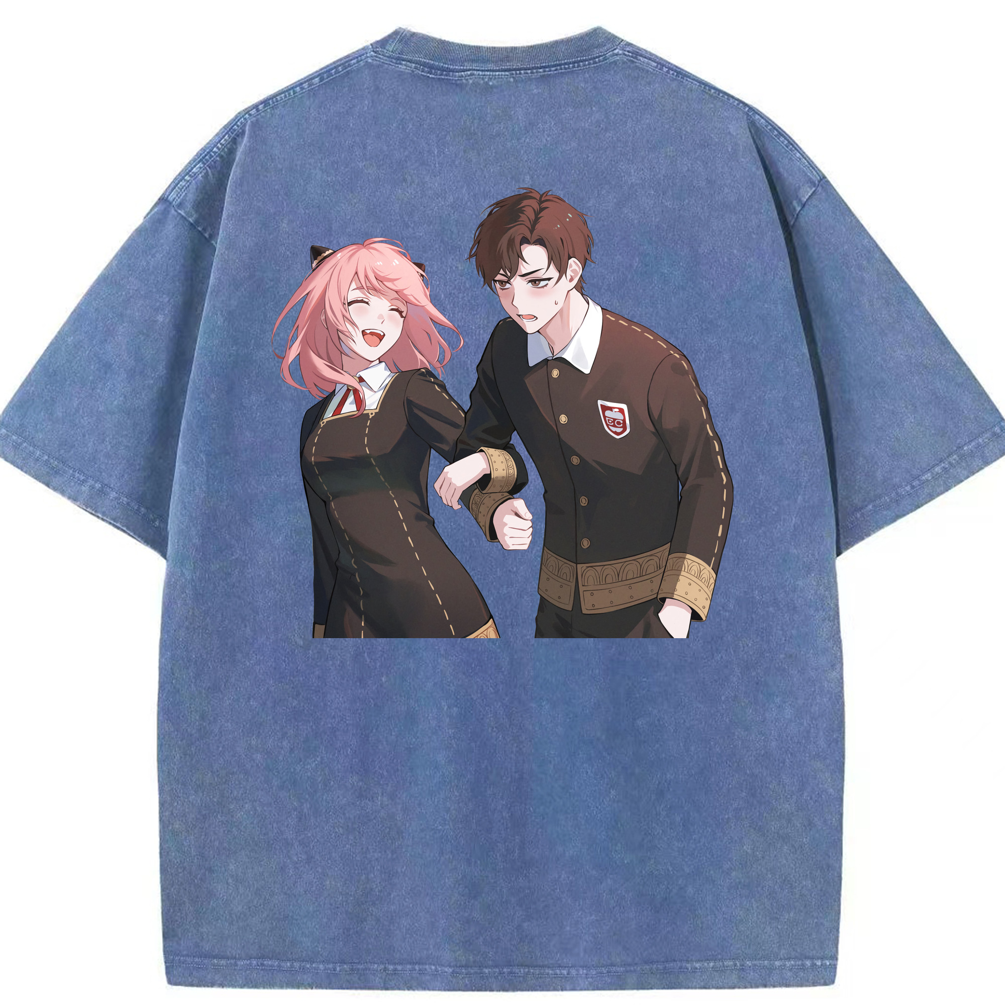 （画像用） SPY×FAMILY间谍家家酒 綿100% ヴィンテージ風 半袖Tシャツ（背面プリント）