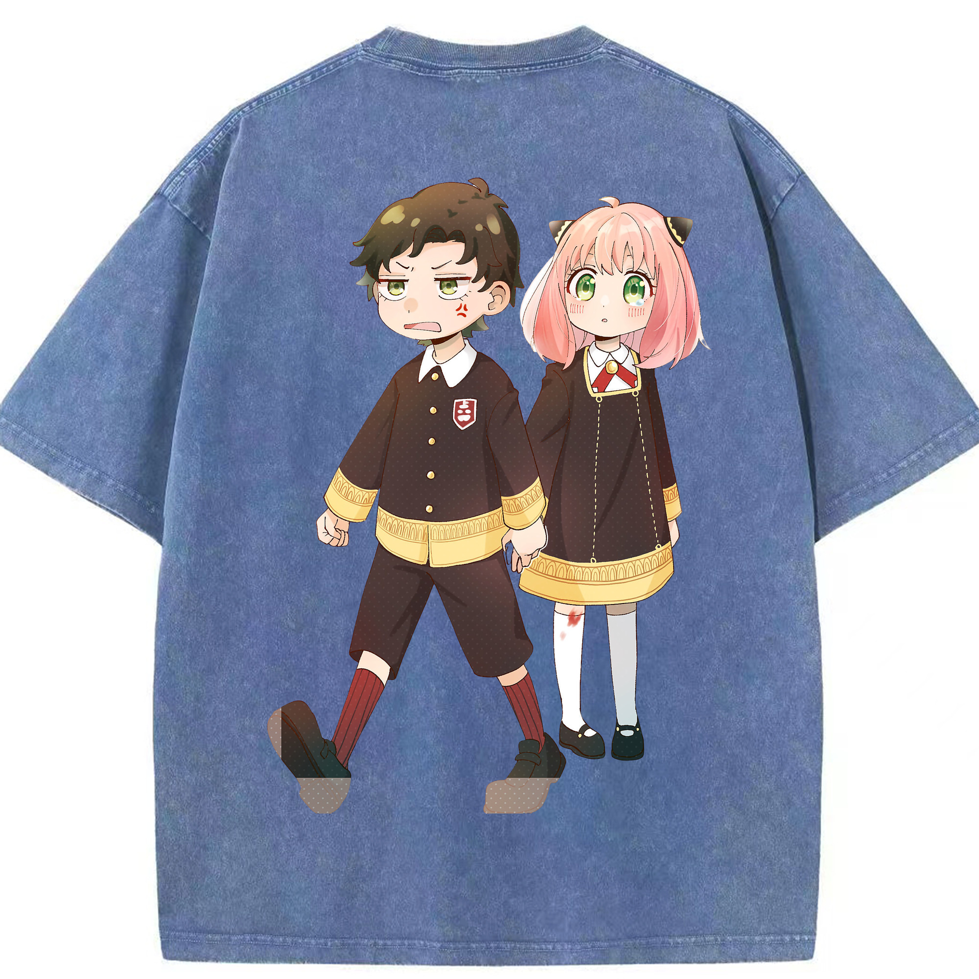 （画像用） SPY×FAMILY间谍家家酒 綿100% ヴィンテージ風 半袖Tシャツ（背面プリント）