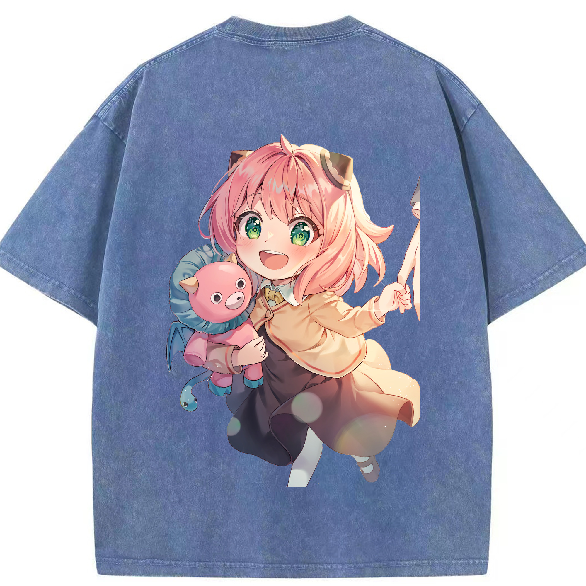 （画像用） SPY×FAMILY间谍家家酒 綿100% ヴィンテージ風 半袖Tシャツ（背面プリント）