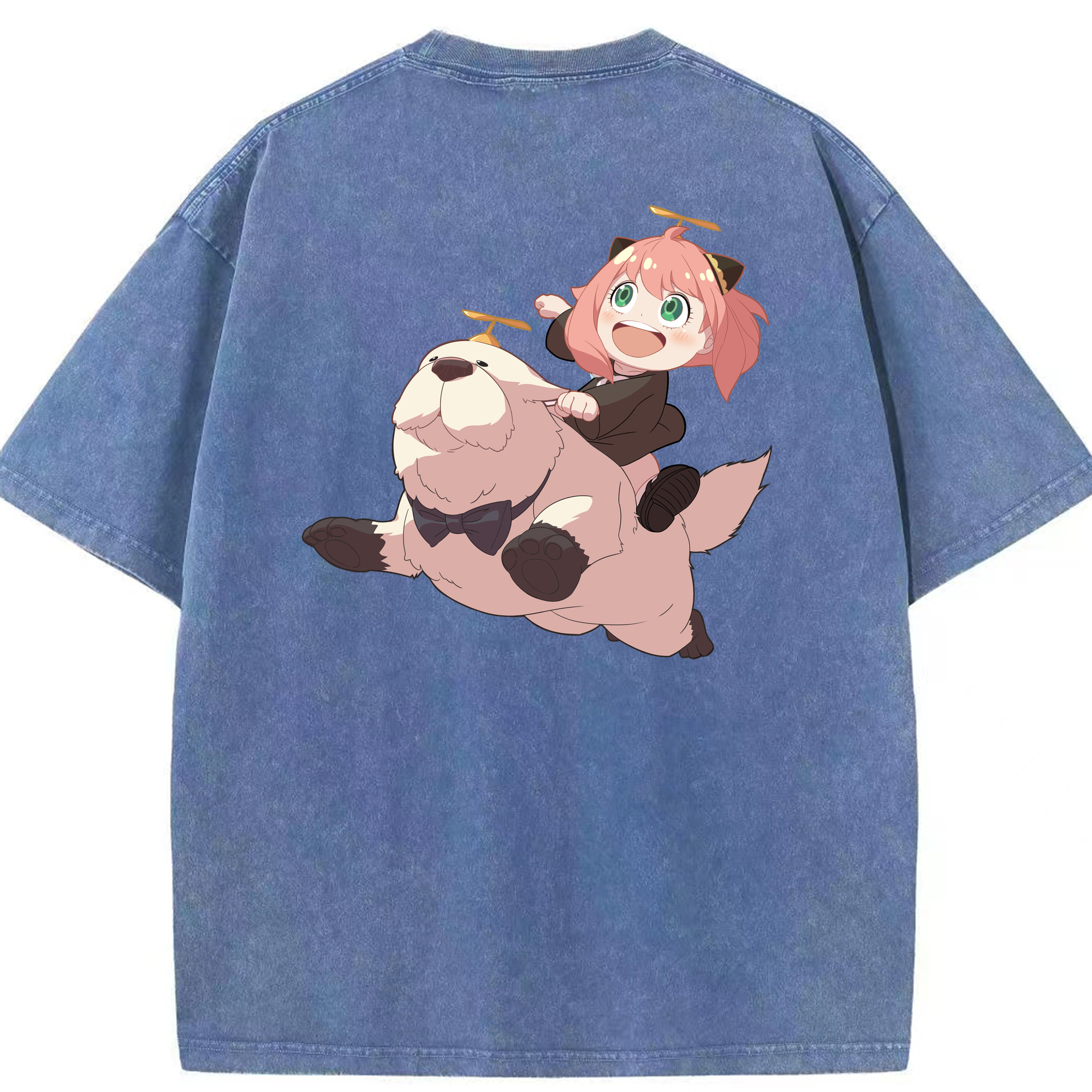 （画像用） SPY×FAMILY间谍家家酒 綿100% ヴィンテージ風 半袖Tシャツ（背面プリント）