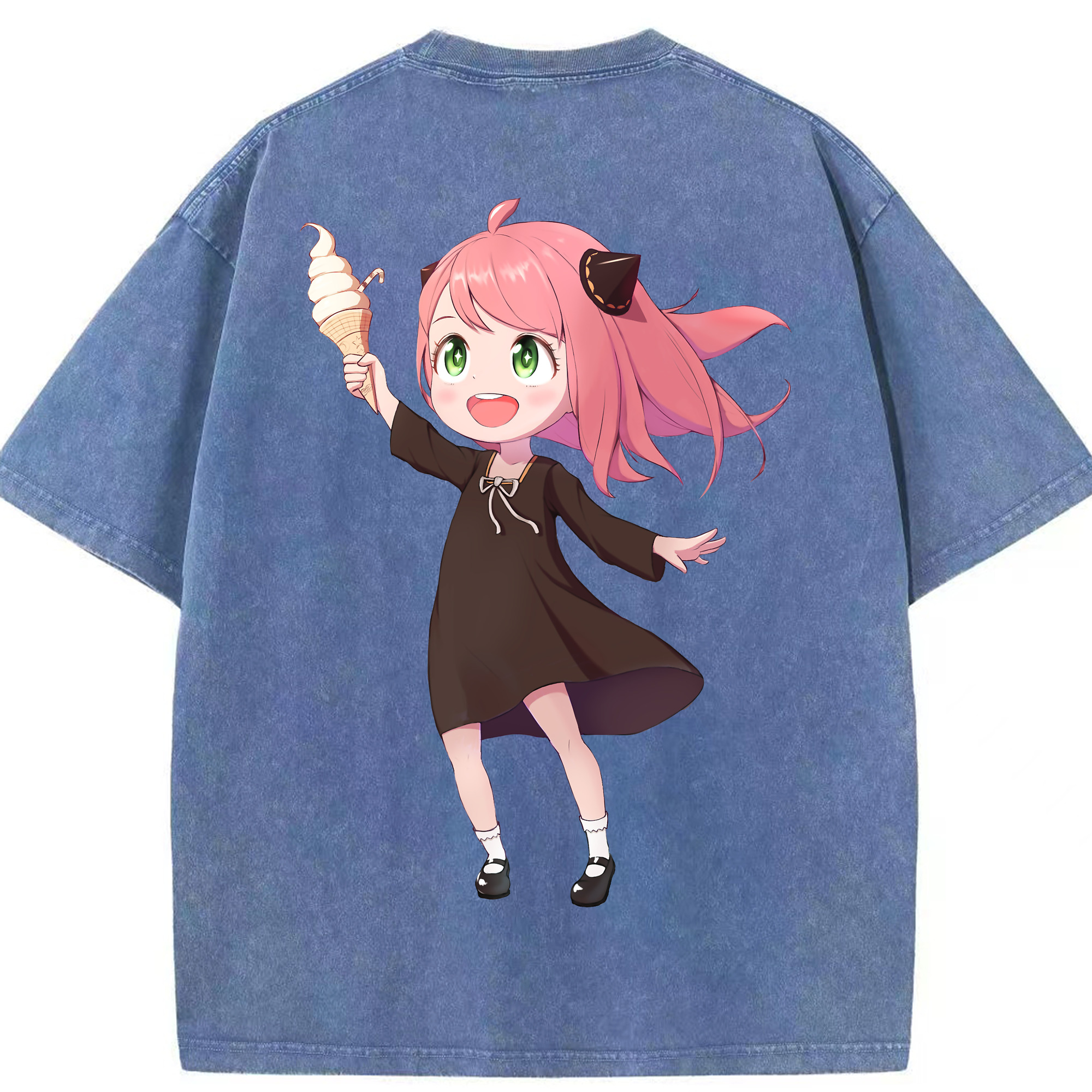 （画像用） SPY×FAMILY间谍家家酒 綿100% ヴィンテージ風 半袖Tシャツ（背面プリント）