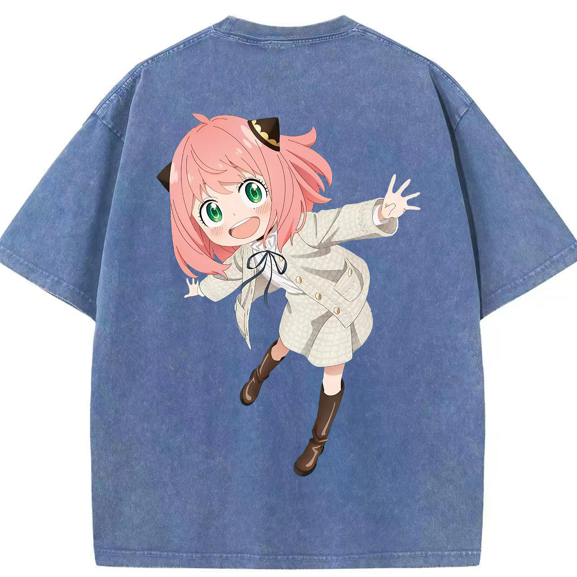 （画像用） SPY×FAMILY间谍家家酒 綿100% ヴィンテージ風 半袖Tシャツ（背面プリント）