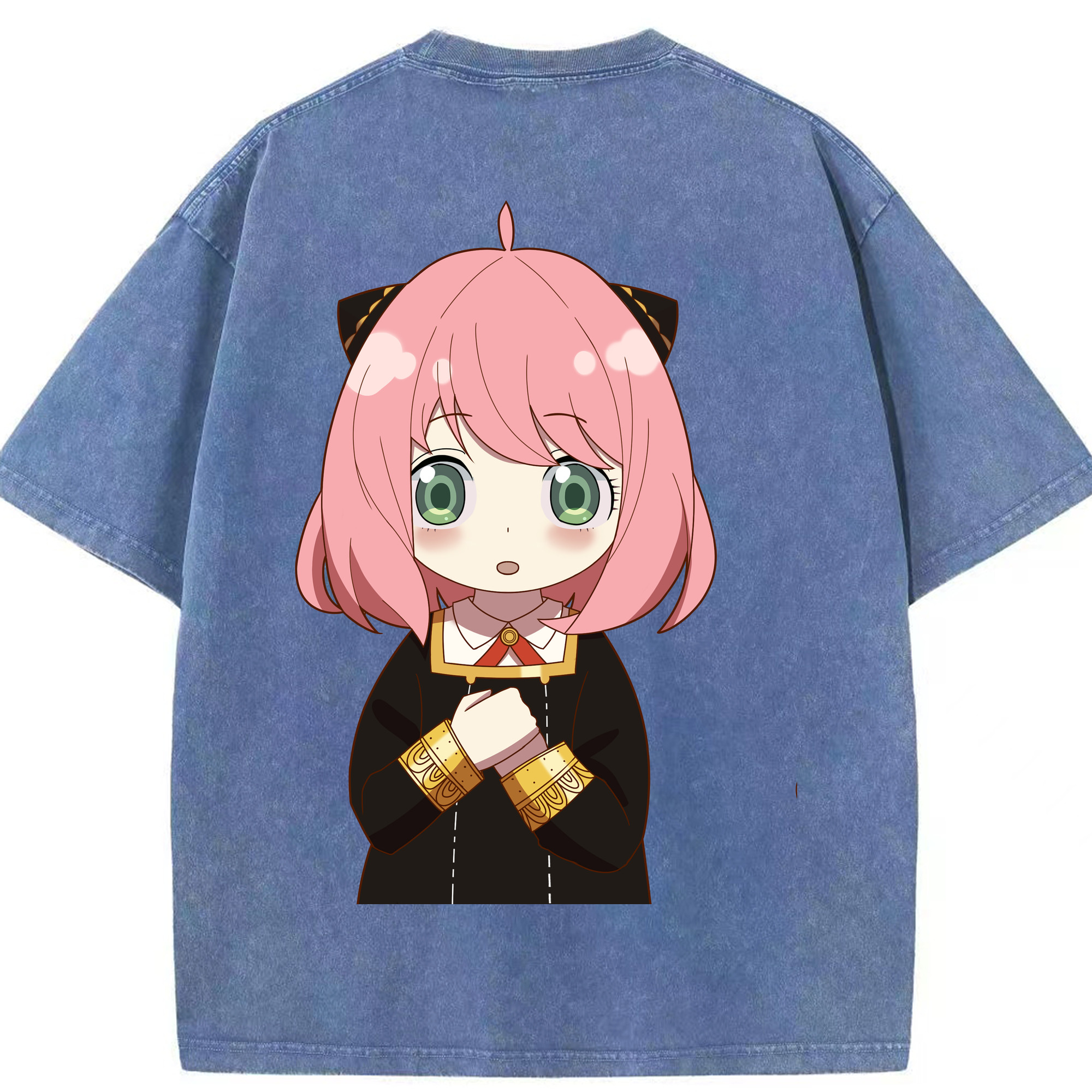 （画像用） SPY×FAMILY间谍家家酒 綿100% ヴィンテージ風 半袖Tシャツ（背面プリント）