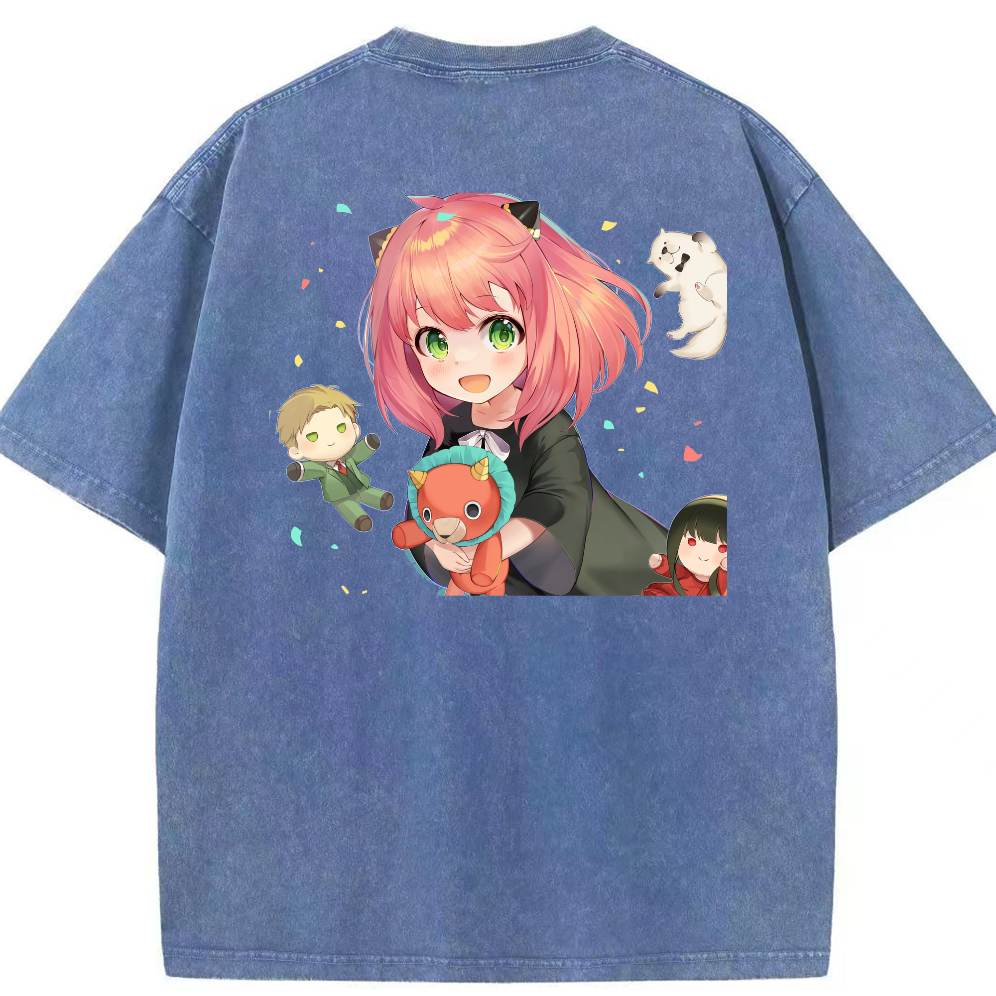 （画像用） SPY×FAMILY间谍家家酒 綿100% ヴィンテージ風 半袖Tシャツ（背面プリント）