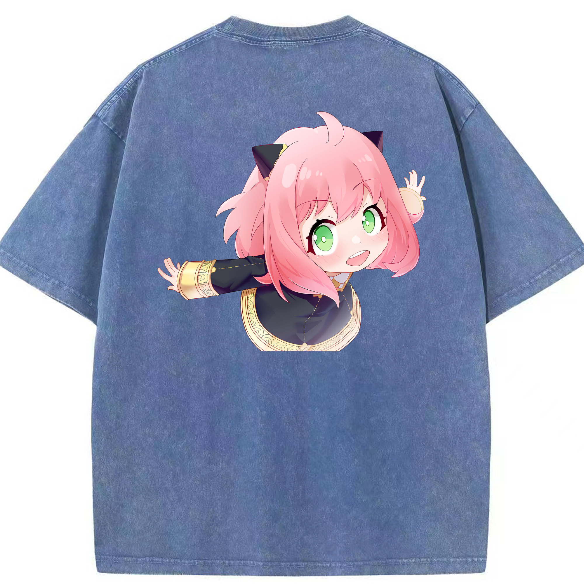 （画像用） SPY×FAMILY间谍家家酒 綿100% ヴィンテージ風 半袖Tシャツ（背面プリント）