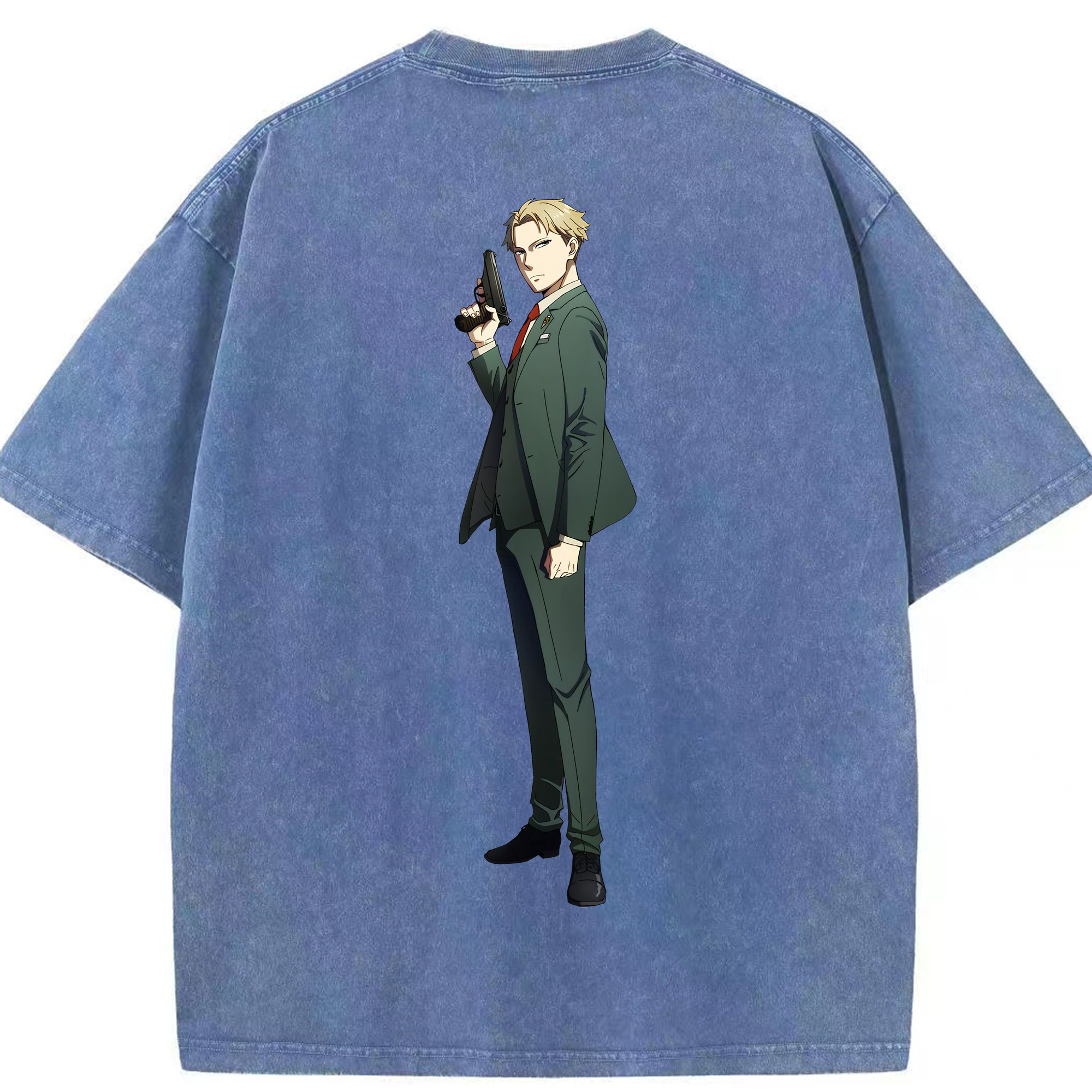 （画像用） SPY×FAMILY间谍家家酒 綿100% ヴィンテージ風 半袖Tシャツ（背面プリント）