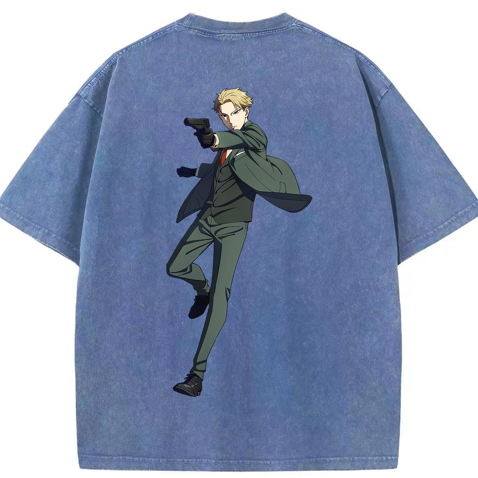 （画像用） SPY×FAMILY间谍家家酒 綿100% ヴィンテージ風 半袖Tシャツ（背面プリント）