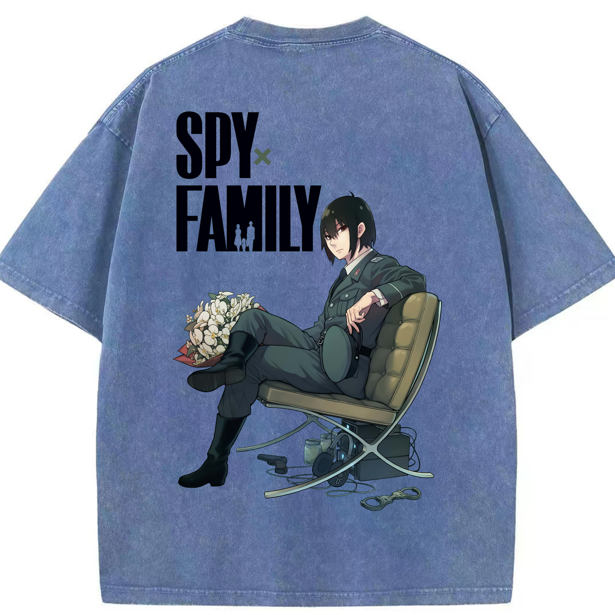 （画像用） SPY×FAMILY间谍家家酒 綿100% ヴィンテージ風 半袖Tシャツ（背面プリント）
