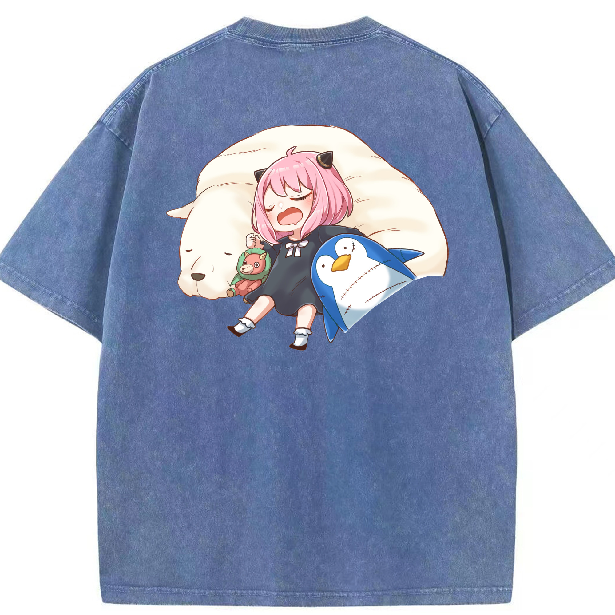 （画像用） SPY×FAMILY间谍家家酒 綿100% ヴィンテージ風 半袖Tシャツ（背面プリント）