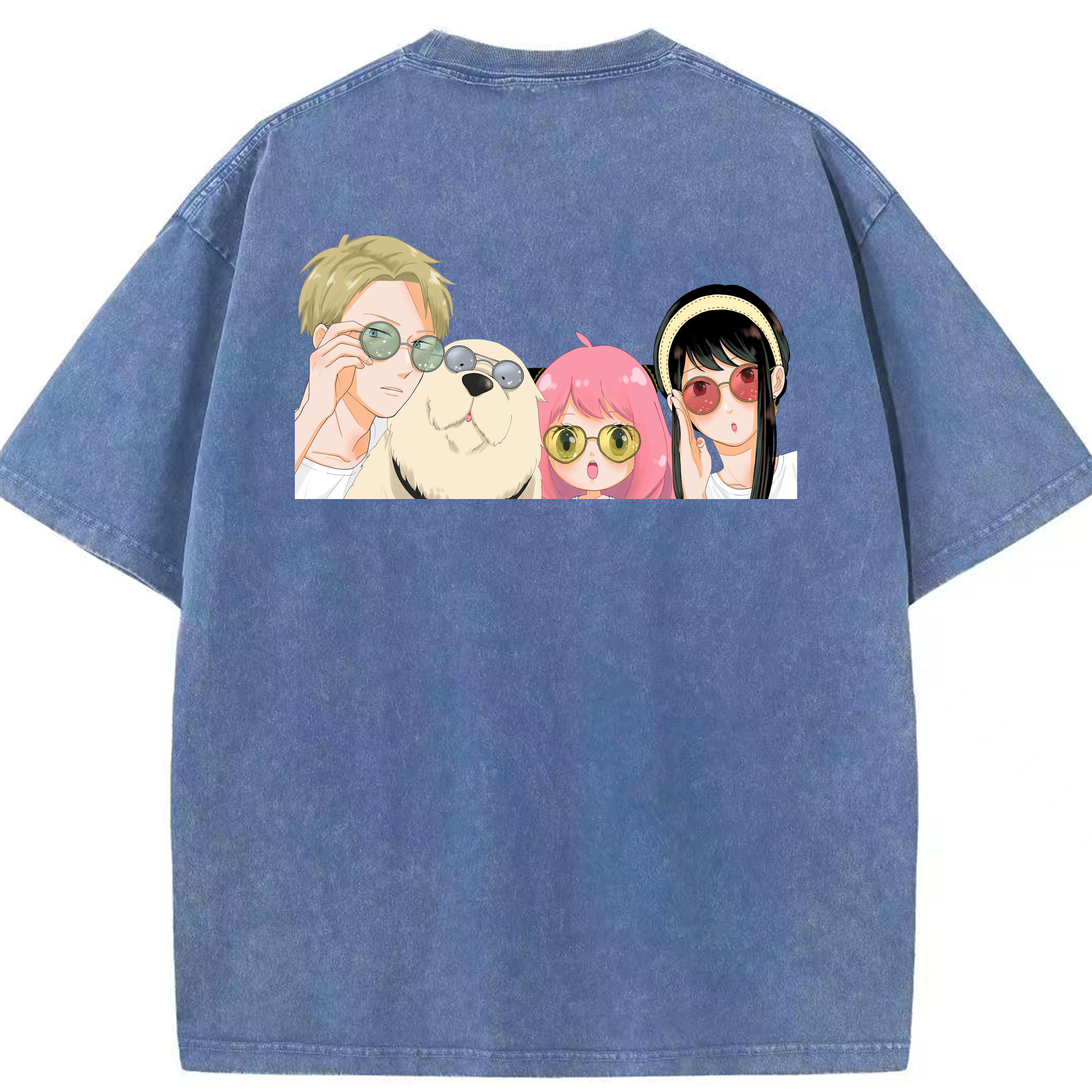 （画像用） SPY×FAMILY间谍家家酒 綿100% ヴィンテージ風 半袖Tシャツ（背面プリント）