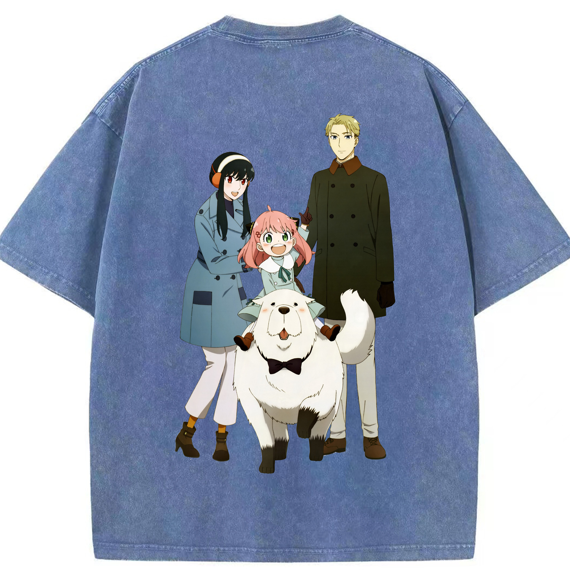 （画像用） SPY×FAMILY间谍家家酒 綿100% ヴィンテージ風 半袖Tシャツ（背面プリント）