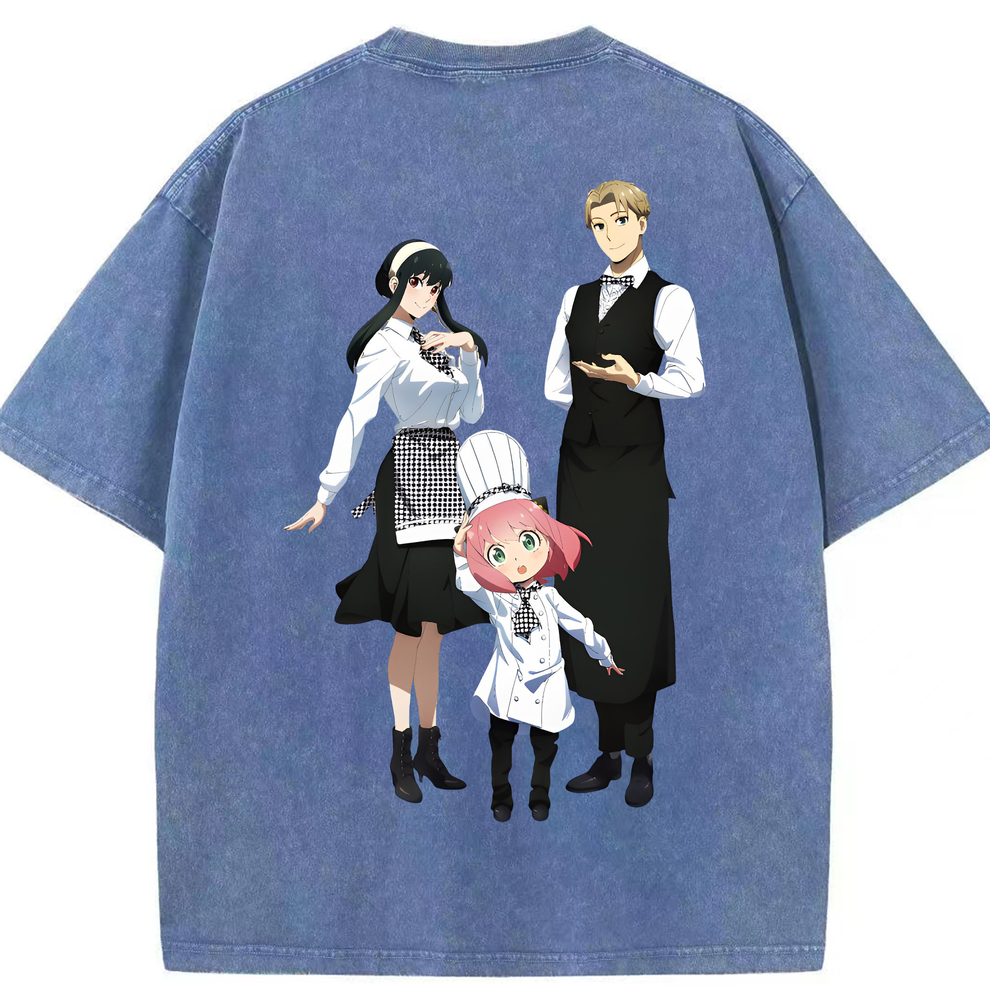 （画像用） SPY×FAMILY间谍家家酒 綿100% ヴィンテージ風 半袖Tシャツ（背面プリント）
