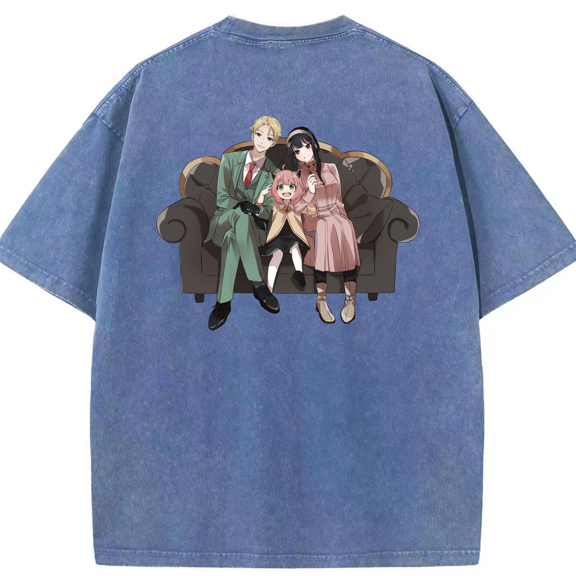 （画像用） SPY×FAMILY间谍家家酒 綿100% ヴィンテージ風 半袖Tシャツ（背面プリント）