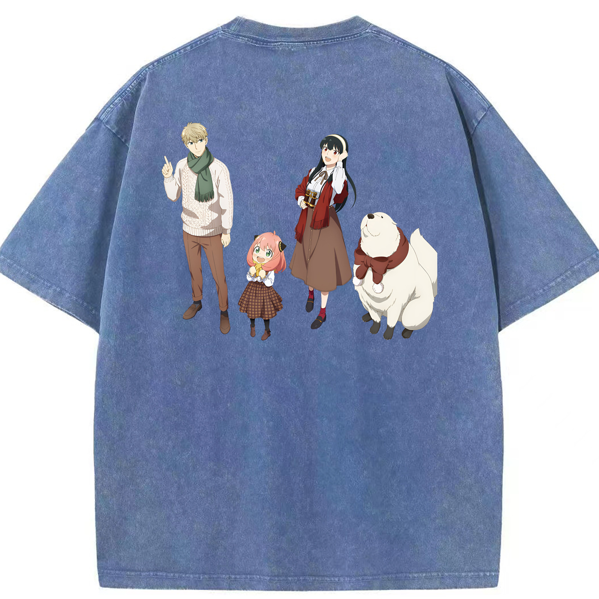 （画像用） SPY×FAMILY间谍家家酒 綿100% ヴィンテージ風 半袖Tシャツ（背面プリント）