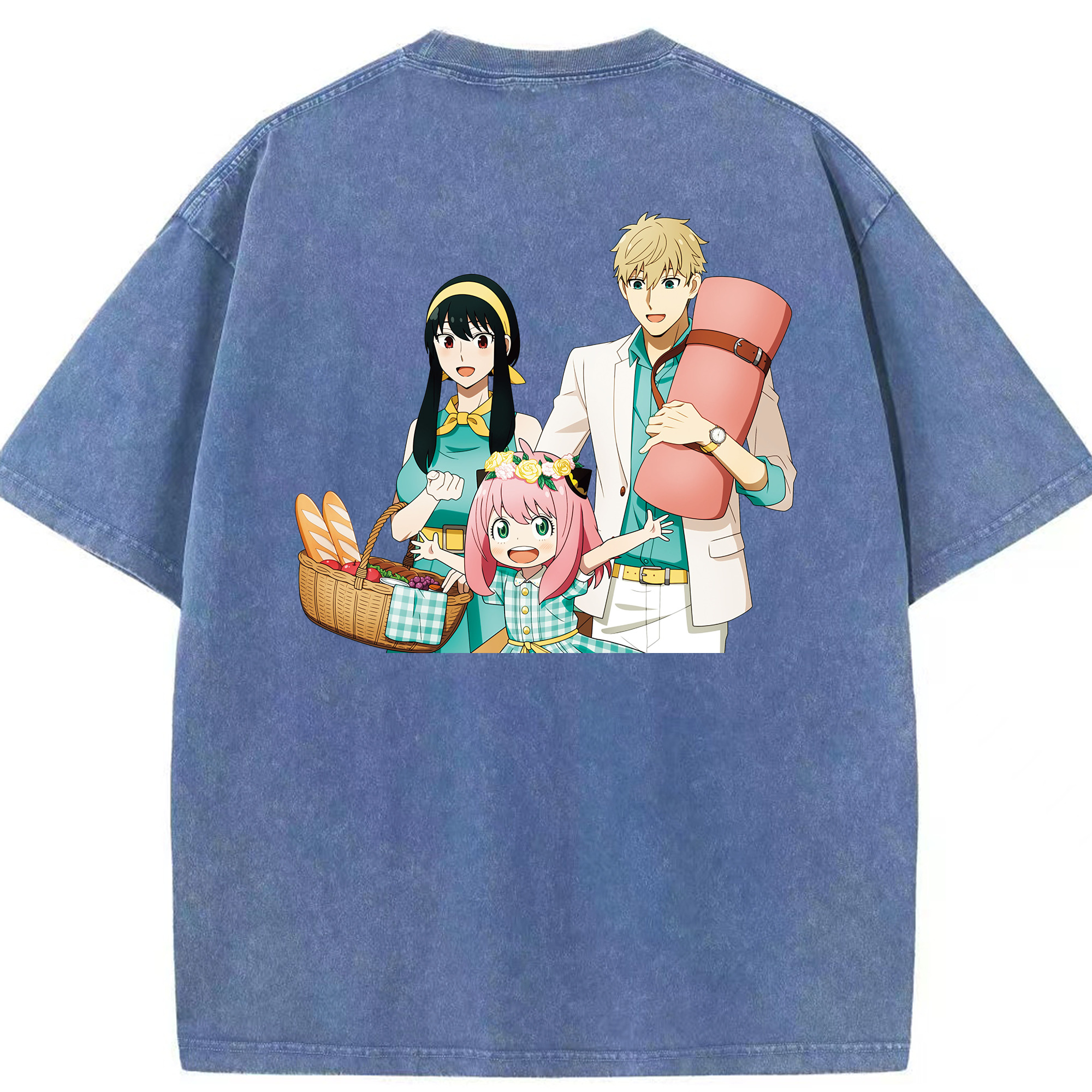 （画像用） SPY×FAMILY间谍家家酒 綿100% ヴィンテージ風 半袖Tシャツ（背面プリント）