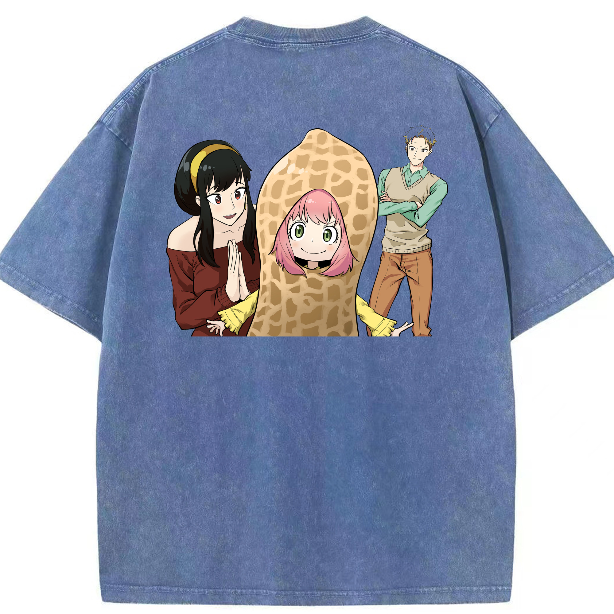 （画像用） SPY×FAMILY间谍家家酒 綿100% ヴィンテージ風 半袖Tシャツ（背面プリント）
