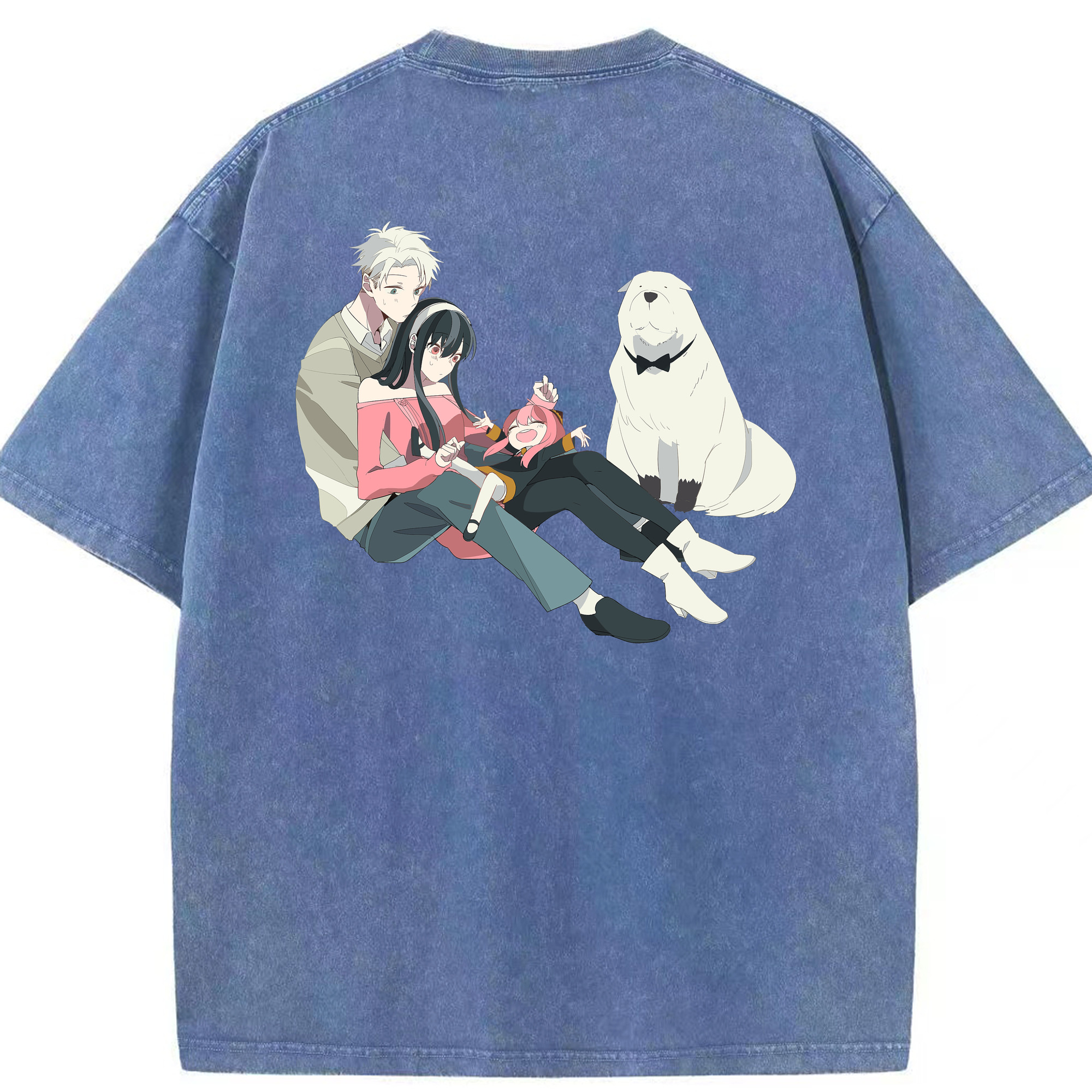 （画像用） SPY×FAMILY间谍家家酒 綿100% ヴィンテージ風 半袖Tシャツ（背面プリント）
