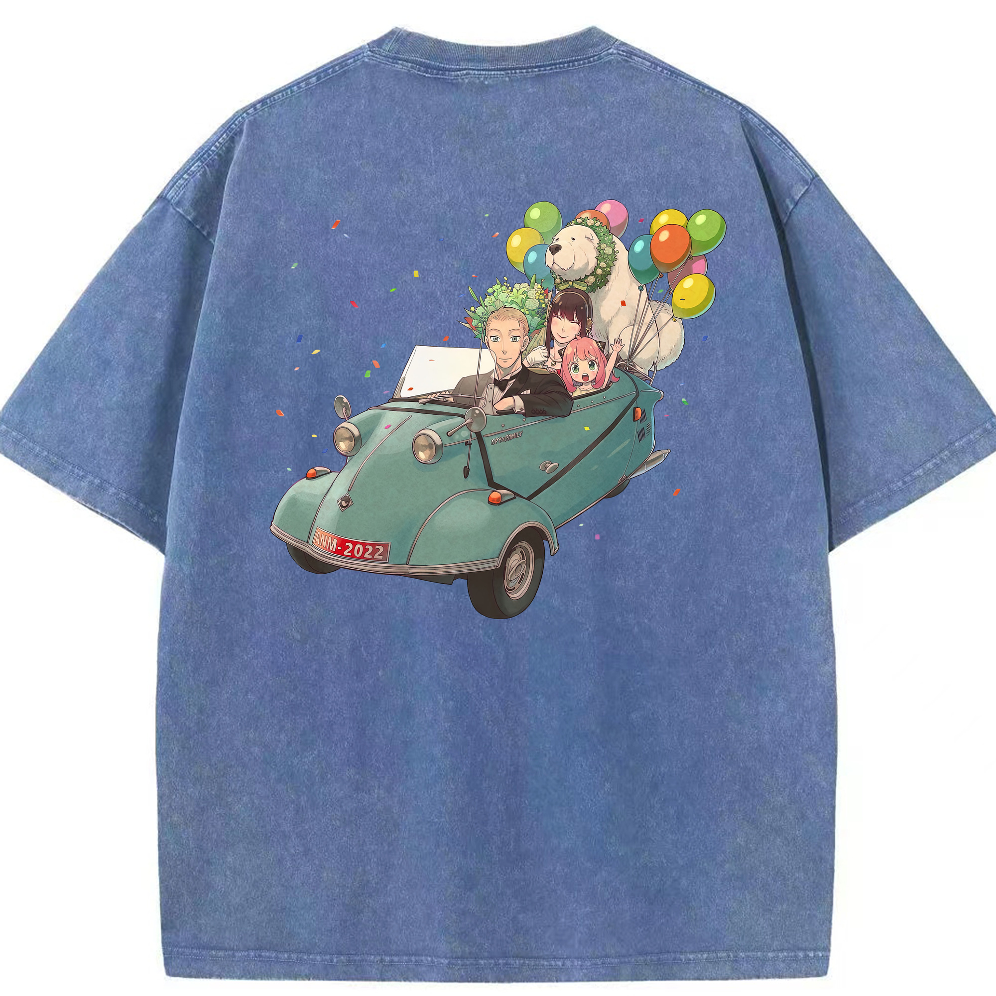 （画像用） SPY×FAMILY间谍家家酒 綿100% ヴィンテージ風 半袖Tシャツ（背面プリント）