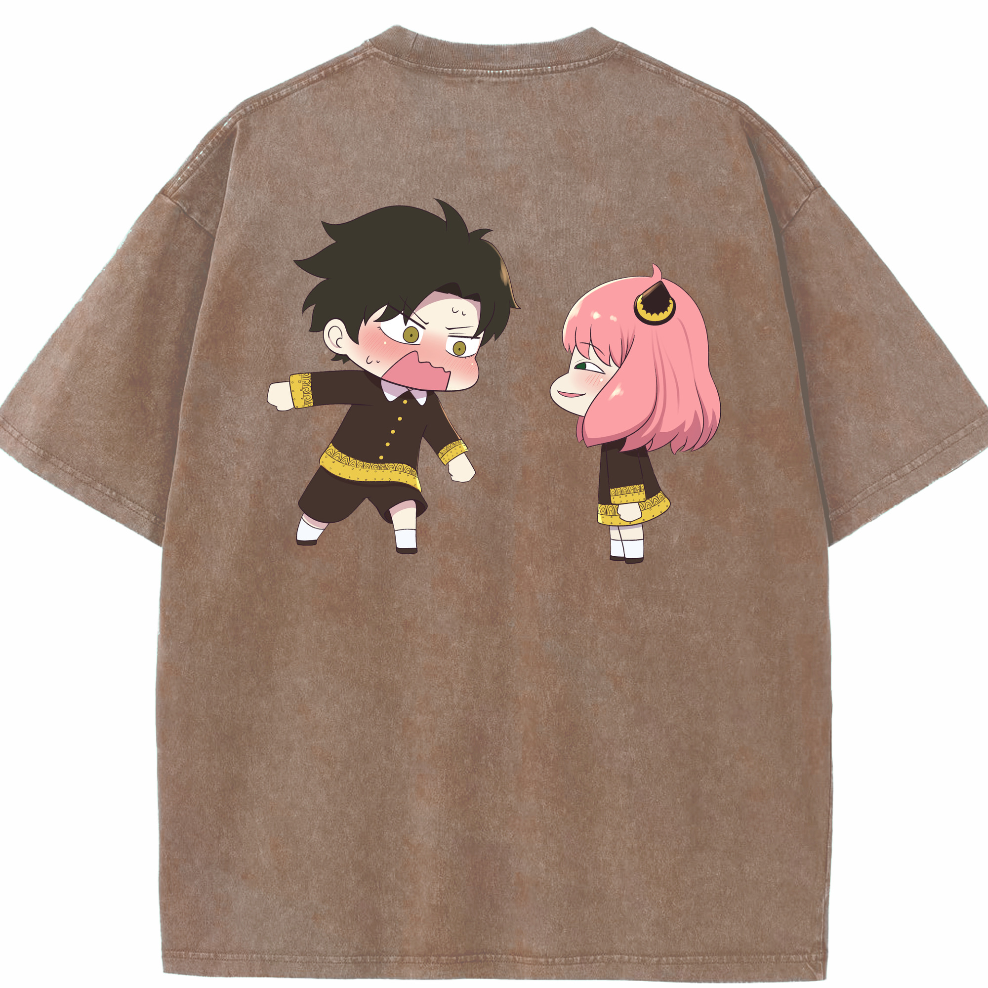 （画像用） SPY×FAMILY间谍家家酒 綿100% ヴィンテージ風 半袖Tシャツ（背面プリント）