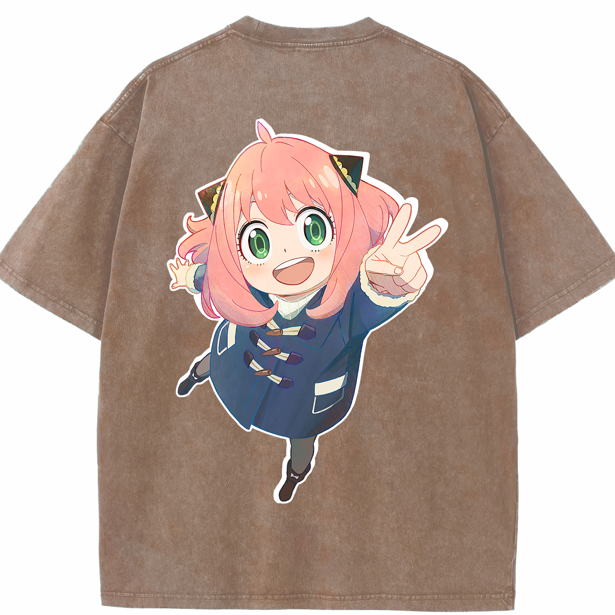 （画像用） SPY×FAMILY间谍家家酒 綿100% ヴィンテージ風 半袖Tシャツ（背面プリント）