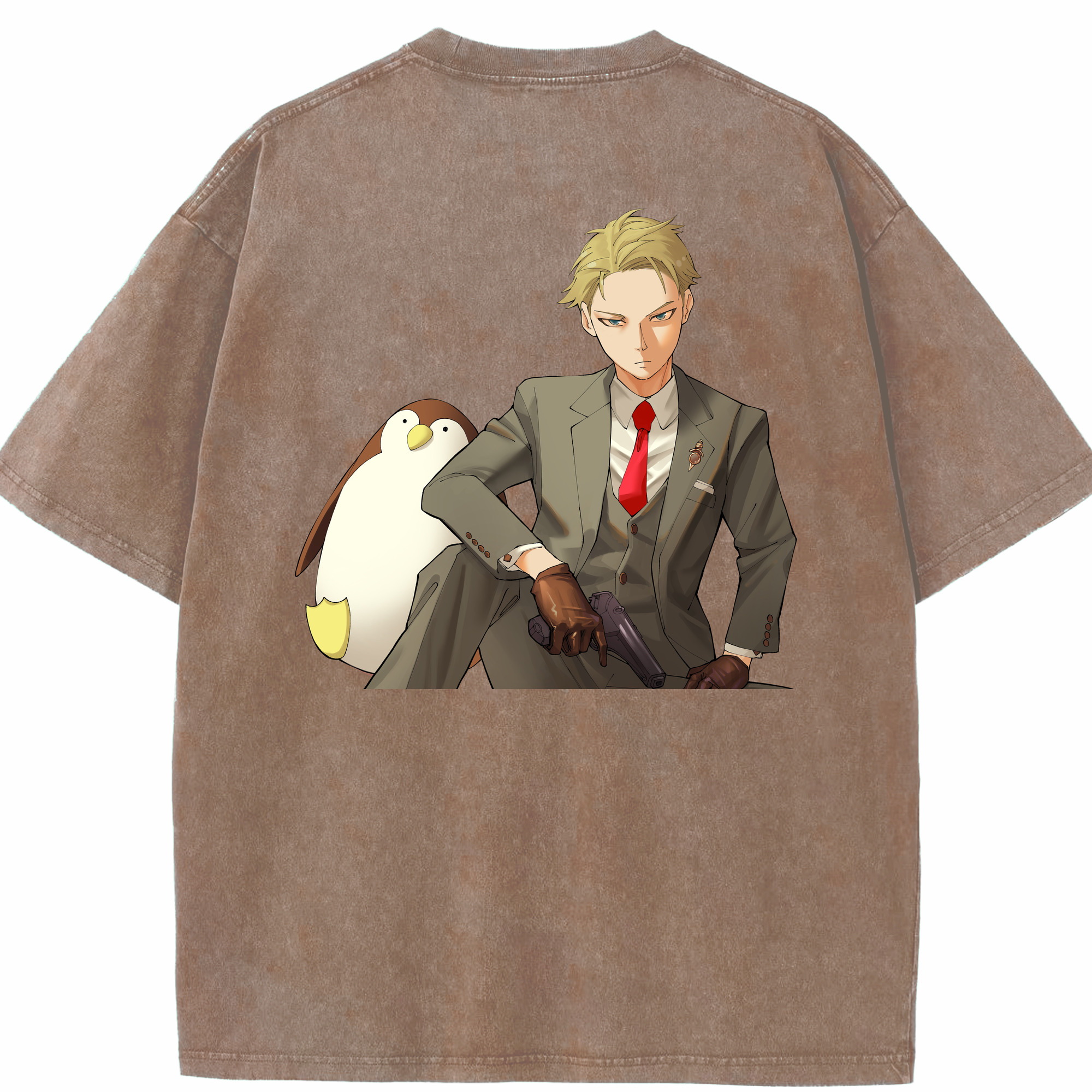 （画像用） SPY×FAMILY间谍家家酒 綿100% ヴィンテージ風 半袖Tシャツ（背面プリント）