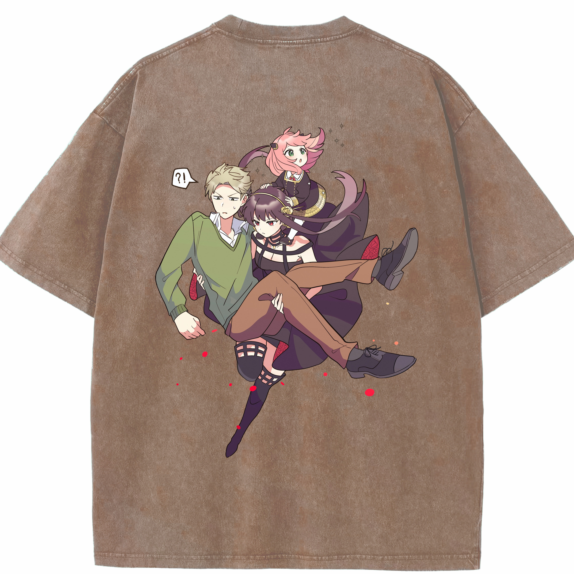 （画像用） SPY×FAMILY间谍家家酒 綿100% ヴィンテージ風 半袖Tシャツ（背面プリント）