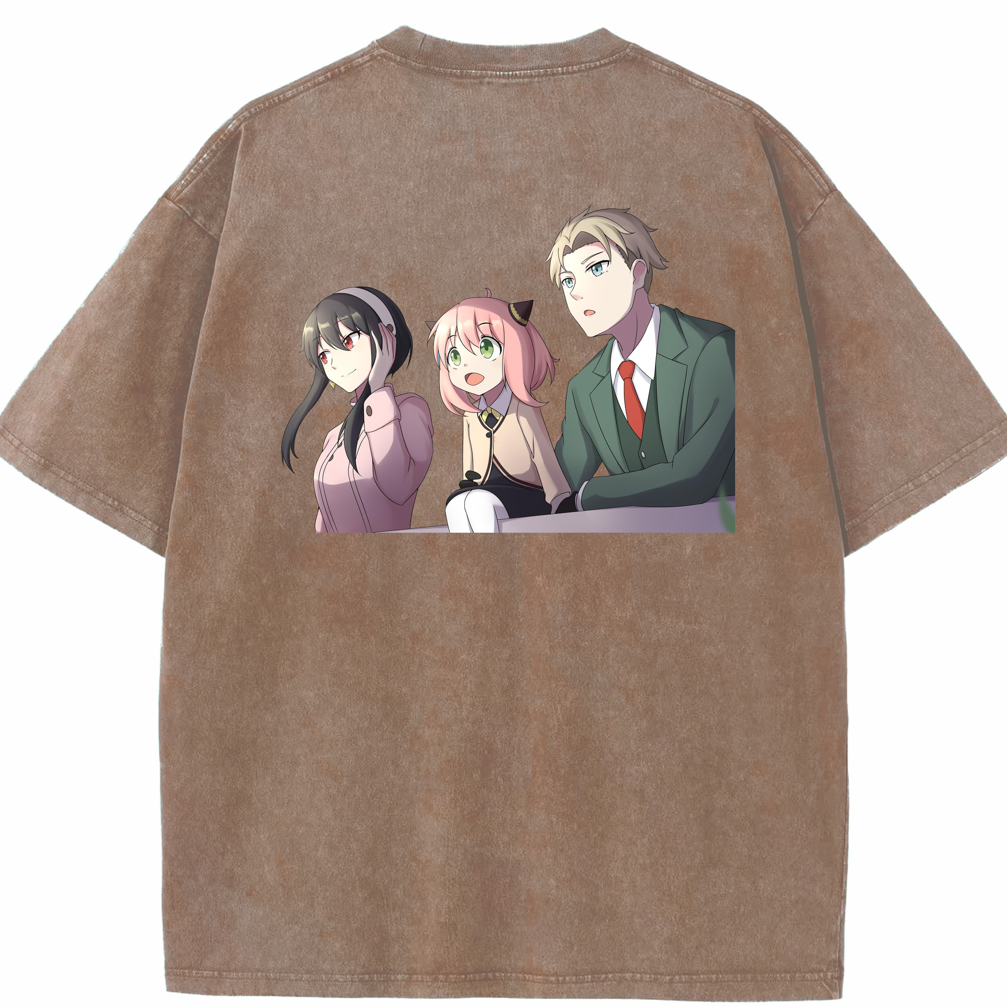 （画像用） SPY×FAMILY间谍家家酒 綿100% ヴィンテージ風 半袖Tシャツ（背面プリント）