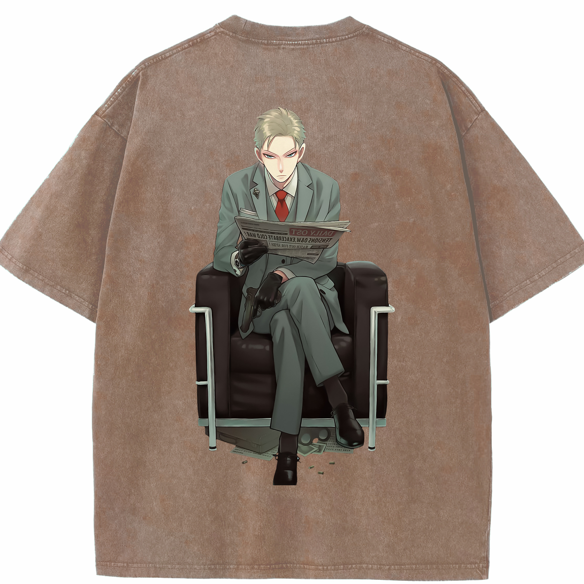 （画像用） SPY×FAMILY间谍家家酒 綿100% ヴィンテージ風 半袖Tシャツ（背面プリント）
