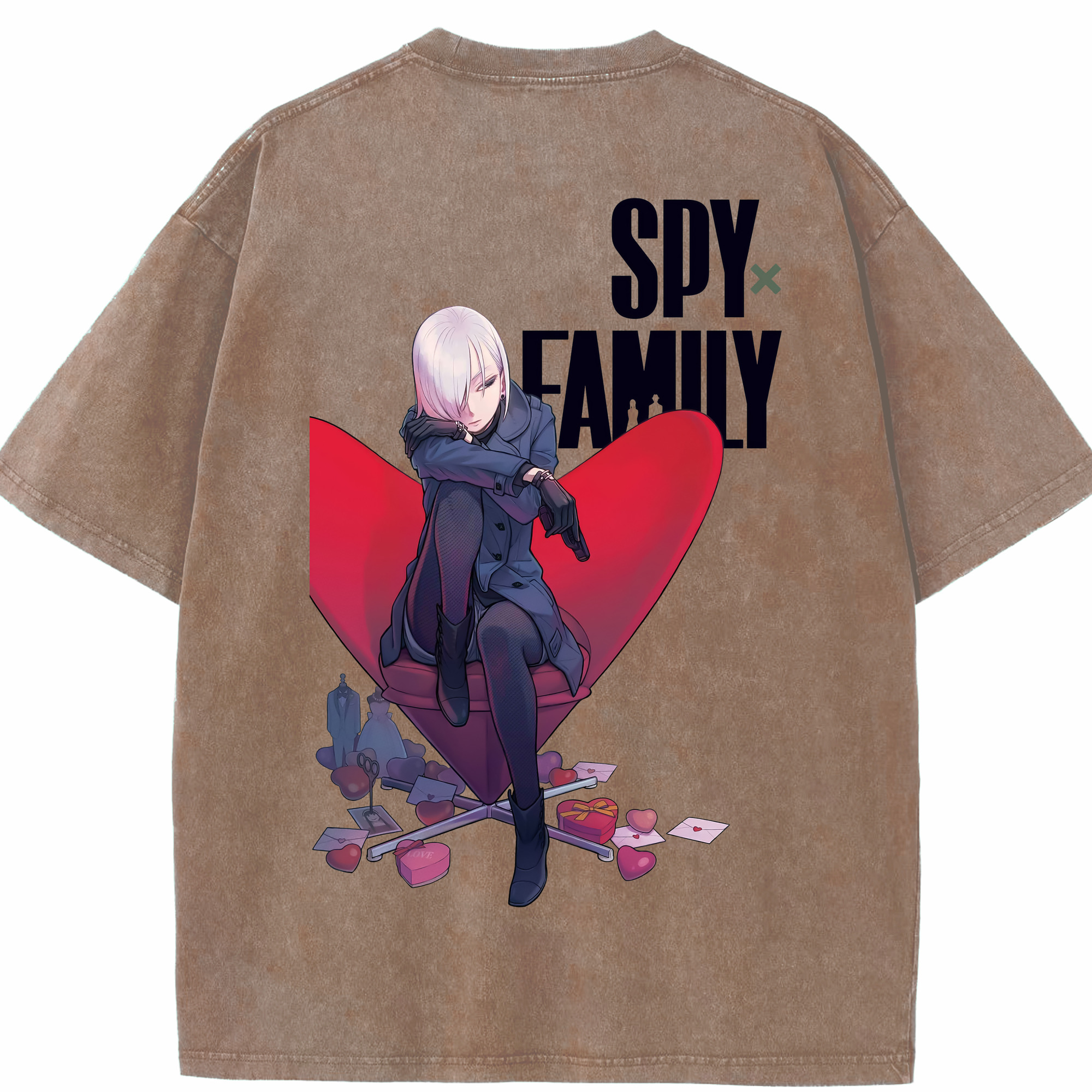 （画像用） SPY×FAMILY间谍家家酒 綿100% ヴィンテージ風 半袖Tシャツ（背面プリント）