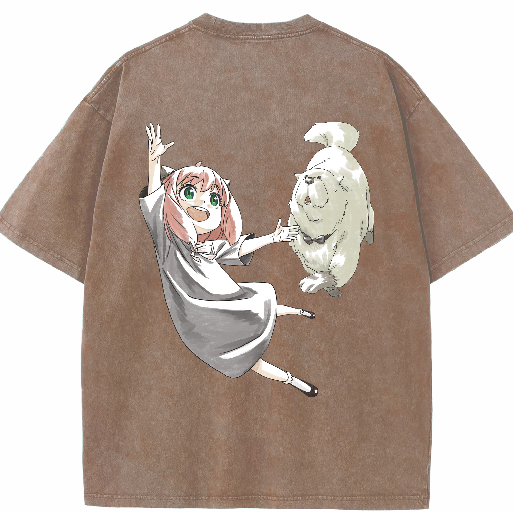 （画像用） SPY×FAMILY间谍家家酒 綿100% ヴィンテージ風 半袖Tシャツ（背面プリント）