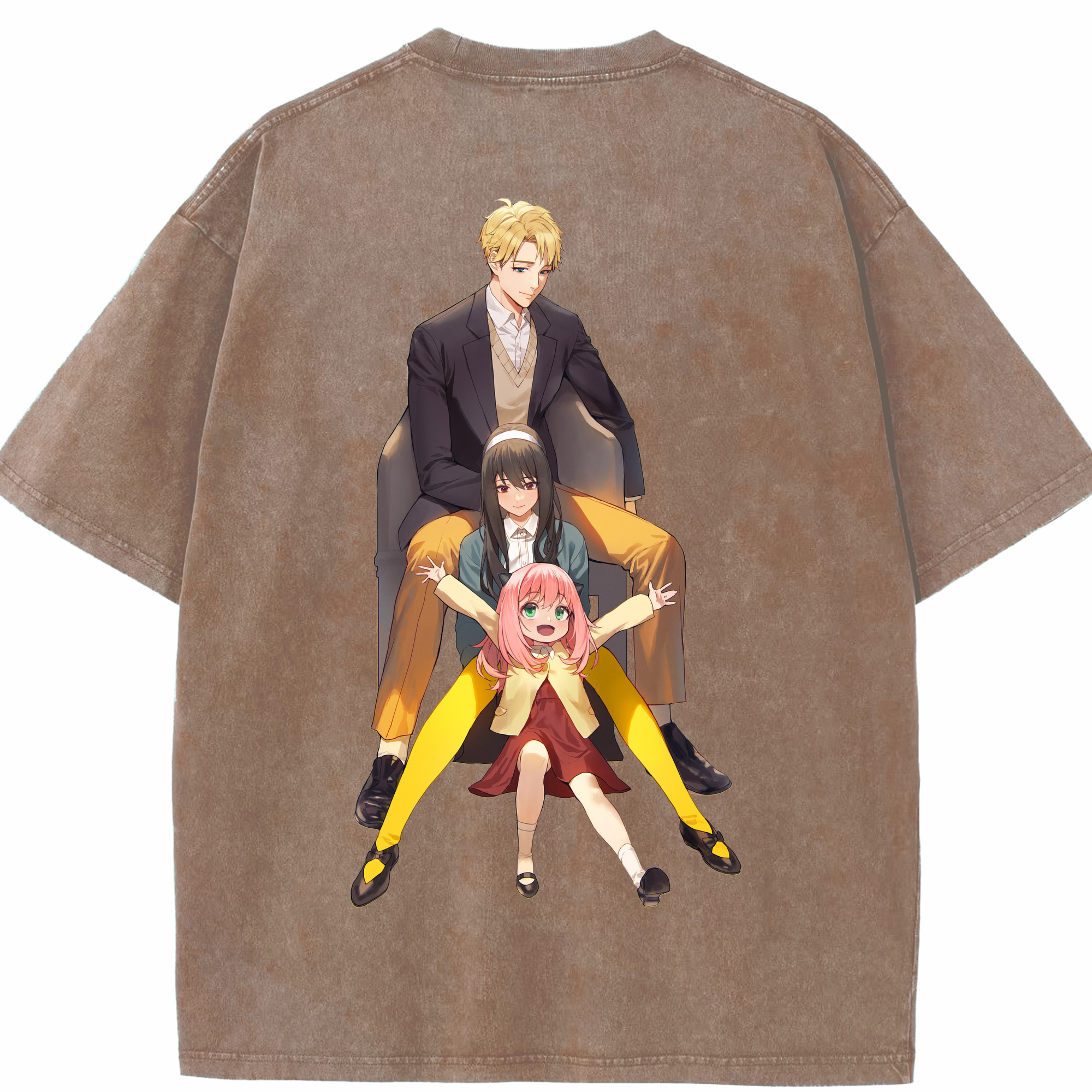 （画像用） SPY×FAMILY间谍家家酒 綿100% ヴィンテージ風 半袖Tシャツ（背面プリント）
