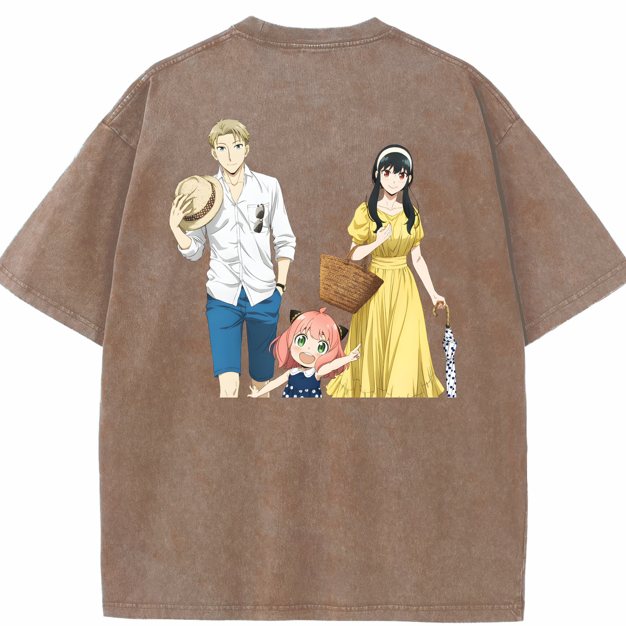（画像用） SPY×FAMILY间谍家家酒 綿100% ヴィンテージ風 半袖Tシャツ（背面プリント）