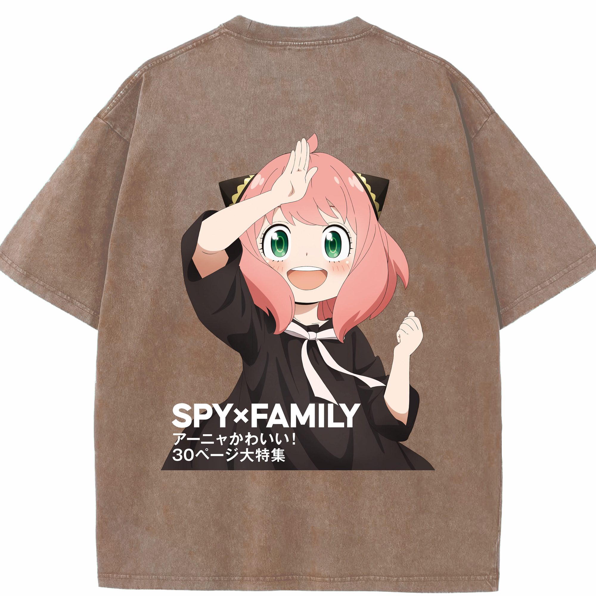 （画像用） SPY×FAMILY间谍家家酒 綿100% ヴィンテージ風 半袖Tシャツ（背面プリント）