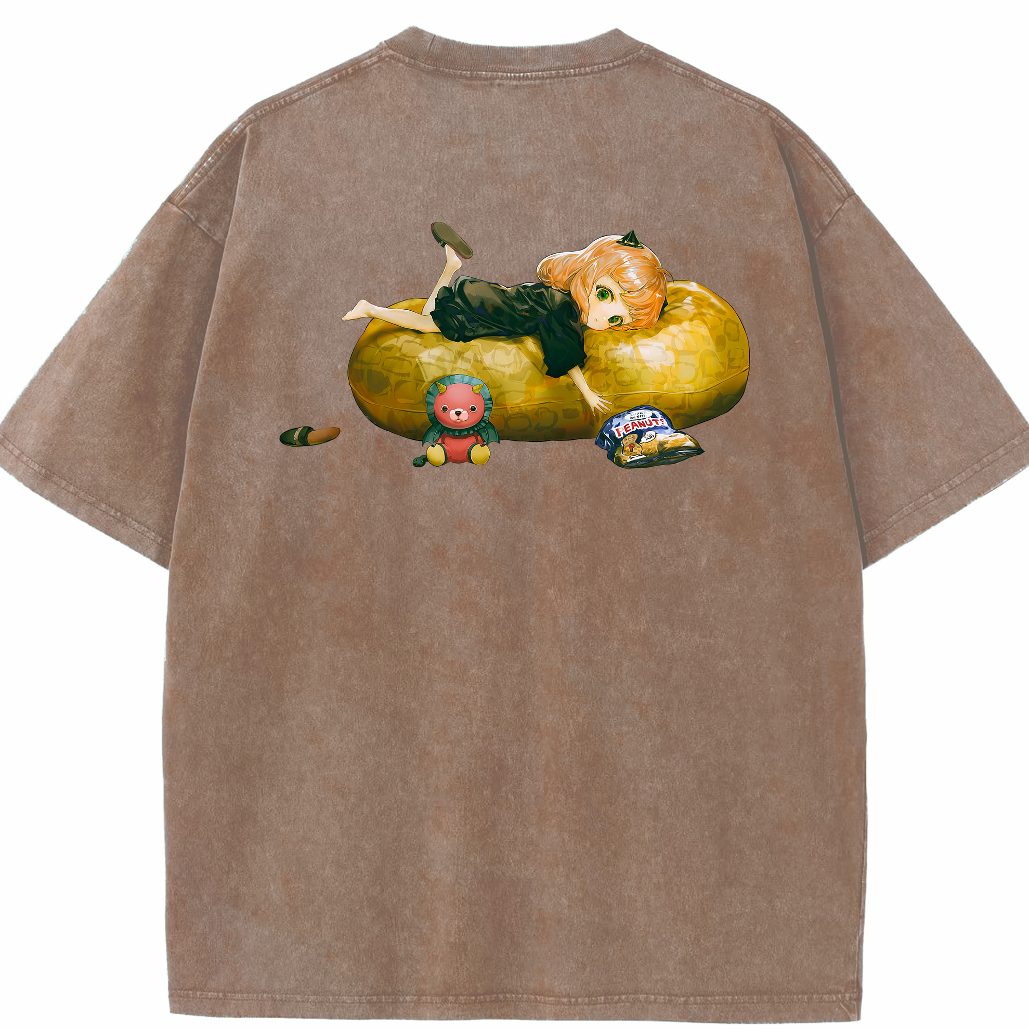 （画像用） SPY×FAMILY间谍家家酒 綿100% ヴィンテージ風 半袖Tシャツ（背面プリント）