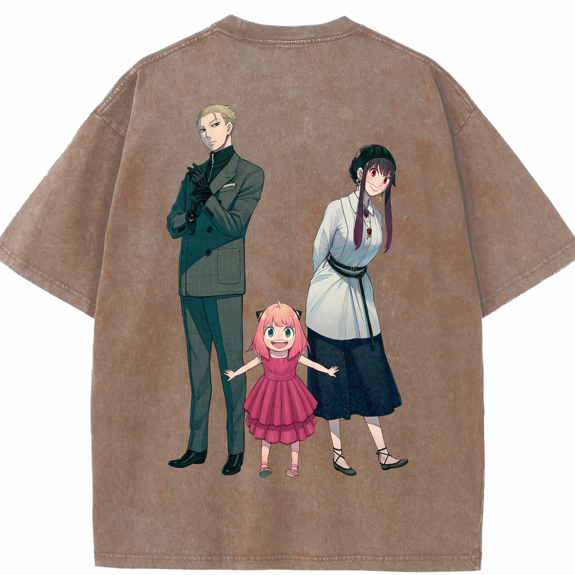 （画像用） SPY×FAMILY间谍家家酒 綿100% ヴィンテージ風 半袖Tシャツ（背面プリント）