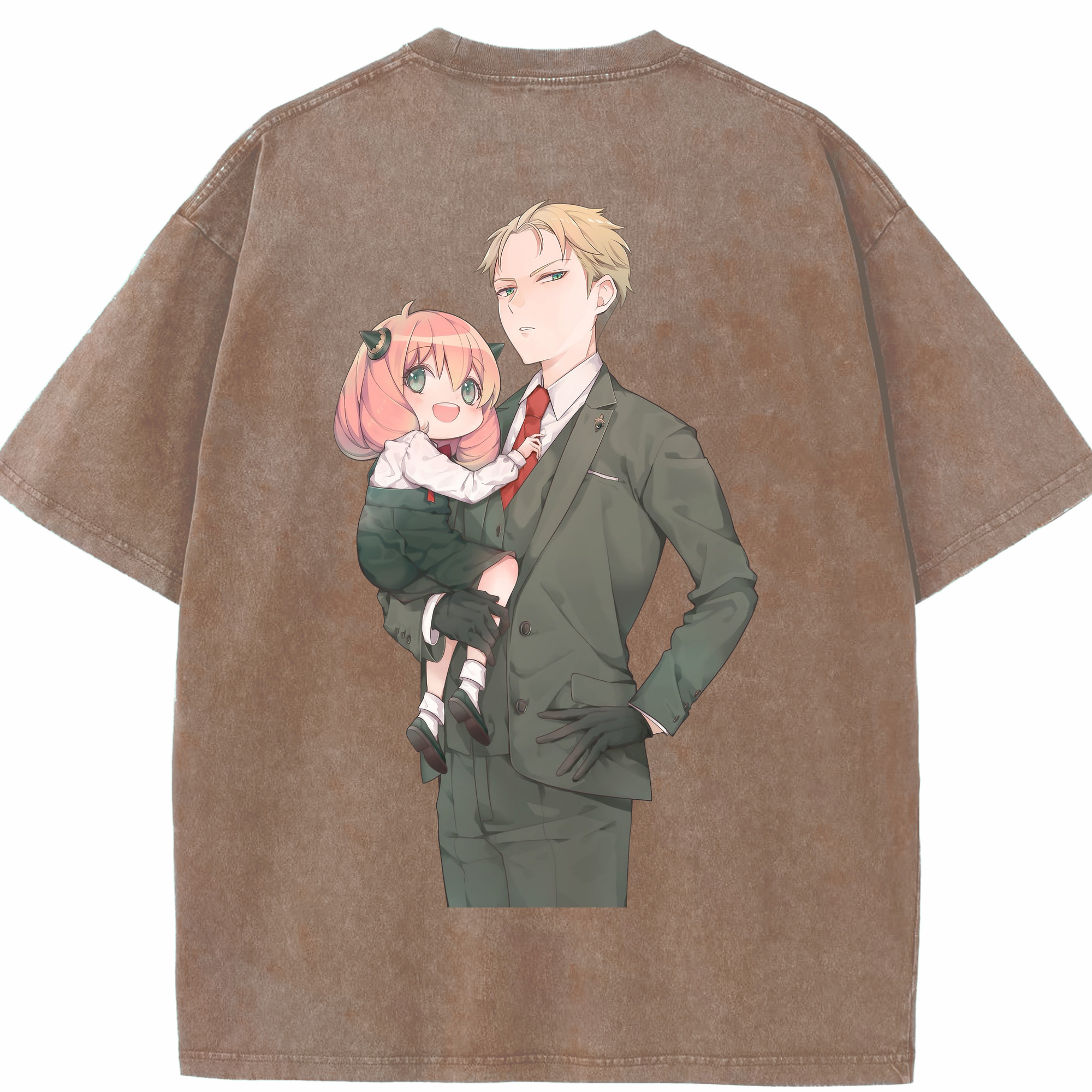 （画像用） SPY×FAMILY间谍家家酒 綿100% ヴィンテージ風 半袖Tシャツ（背面プリント）