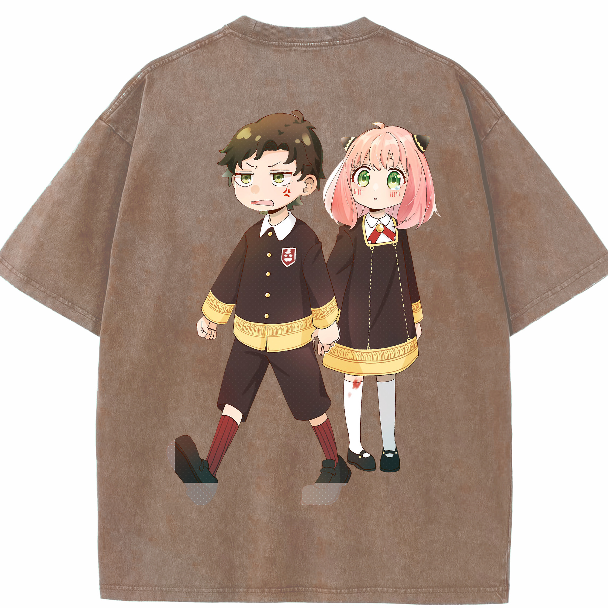 （画像用） SPY×FAMILY间谍家家酒 綿100% ヴィンテージ風 半袖Tシャツ（背面プリント）