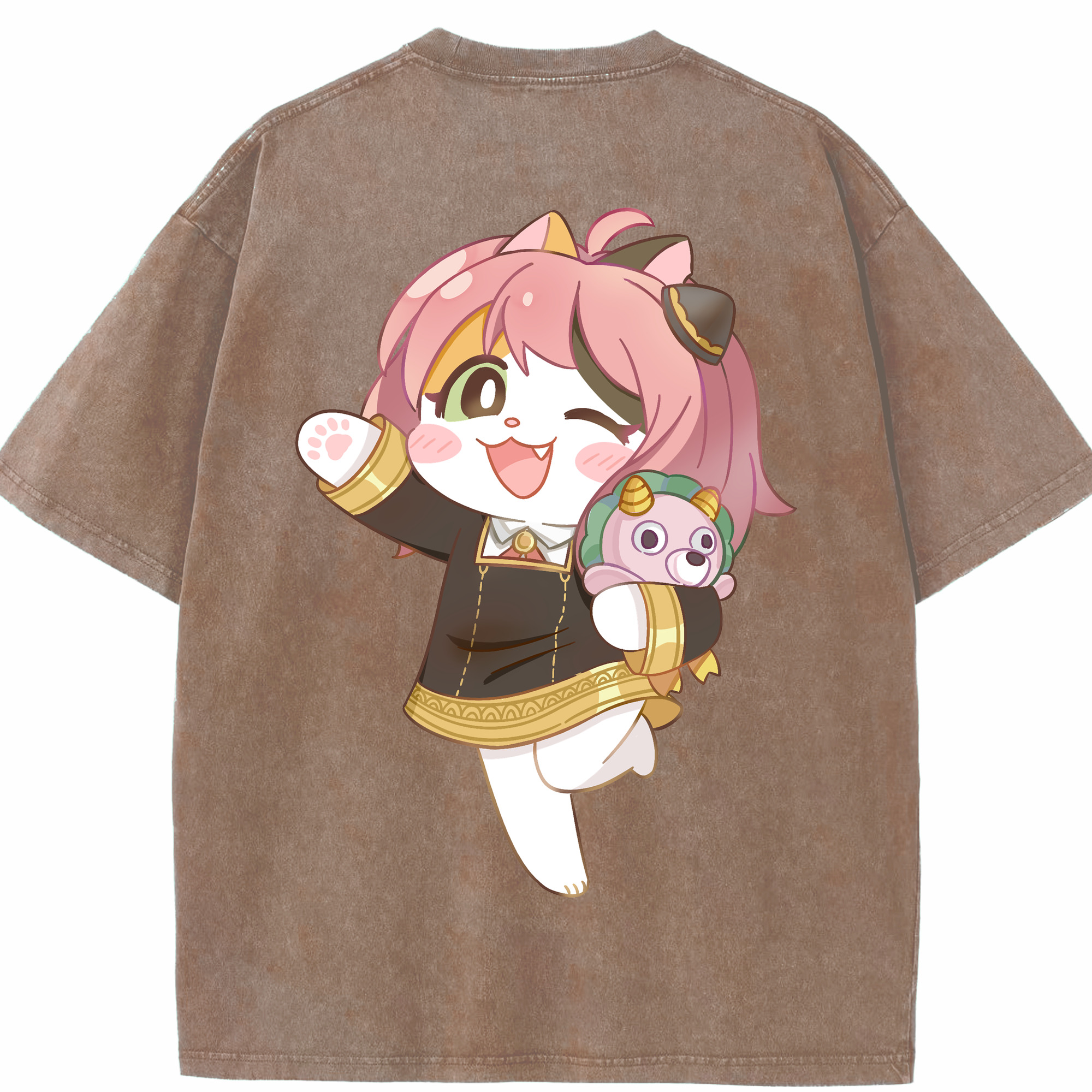 （画像用） SPY×FAMILY间谍家家酒 綿100% ヴィンテージ風 半袖Tシャツ（背面プリント）