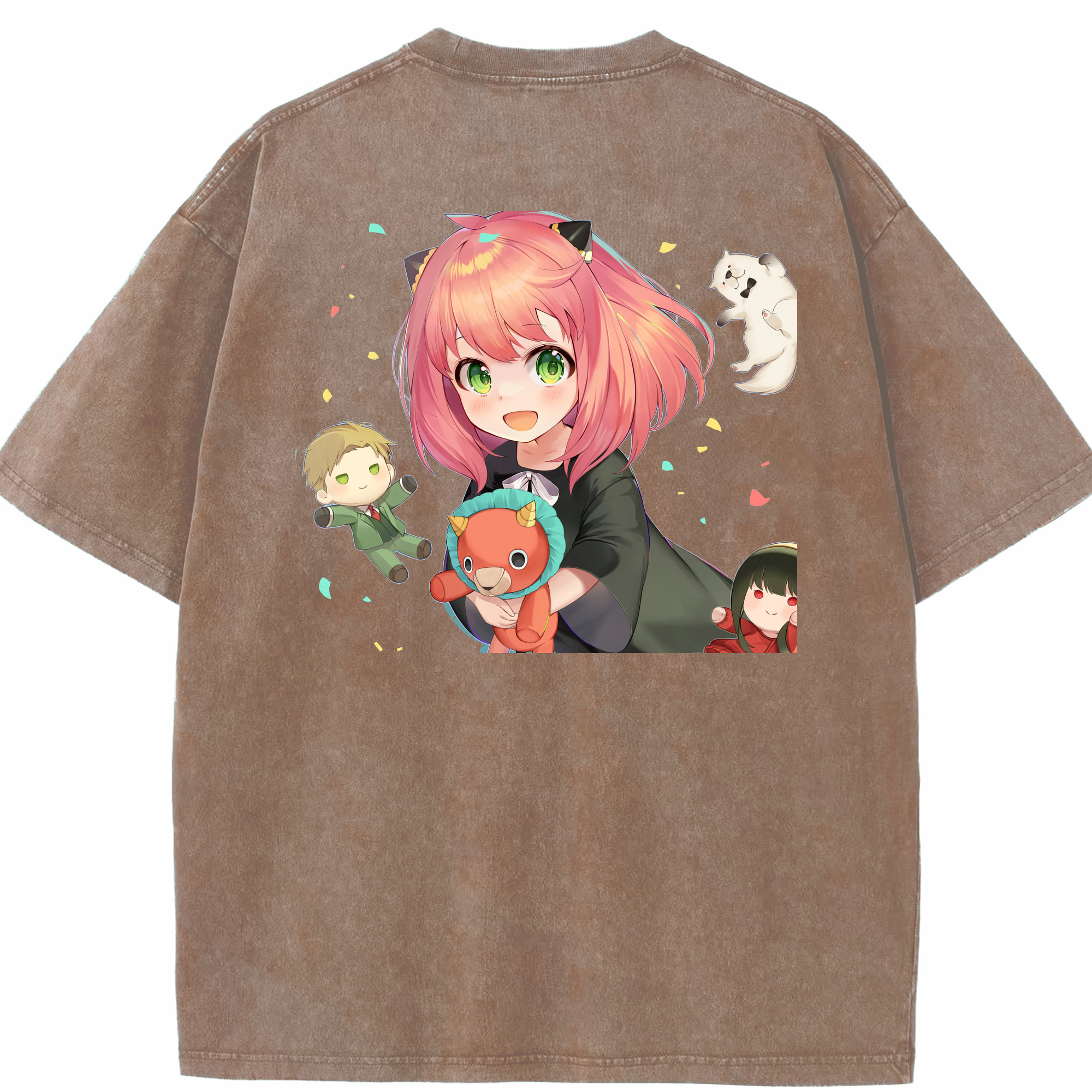 （画像用） SPY×FAMILY间谍家家酒 綿100% ヴィンテージ風 半袖Tシャツ（背面プリント）