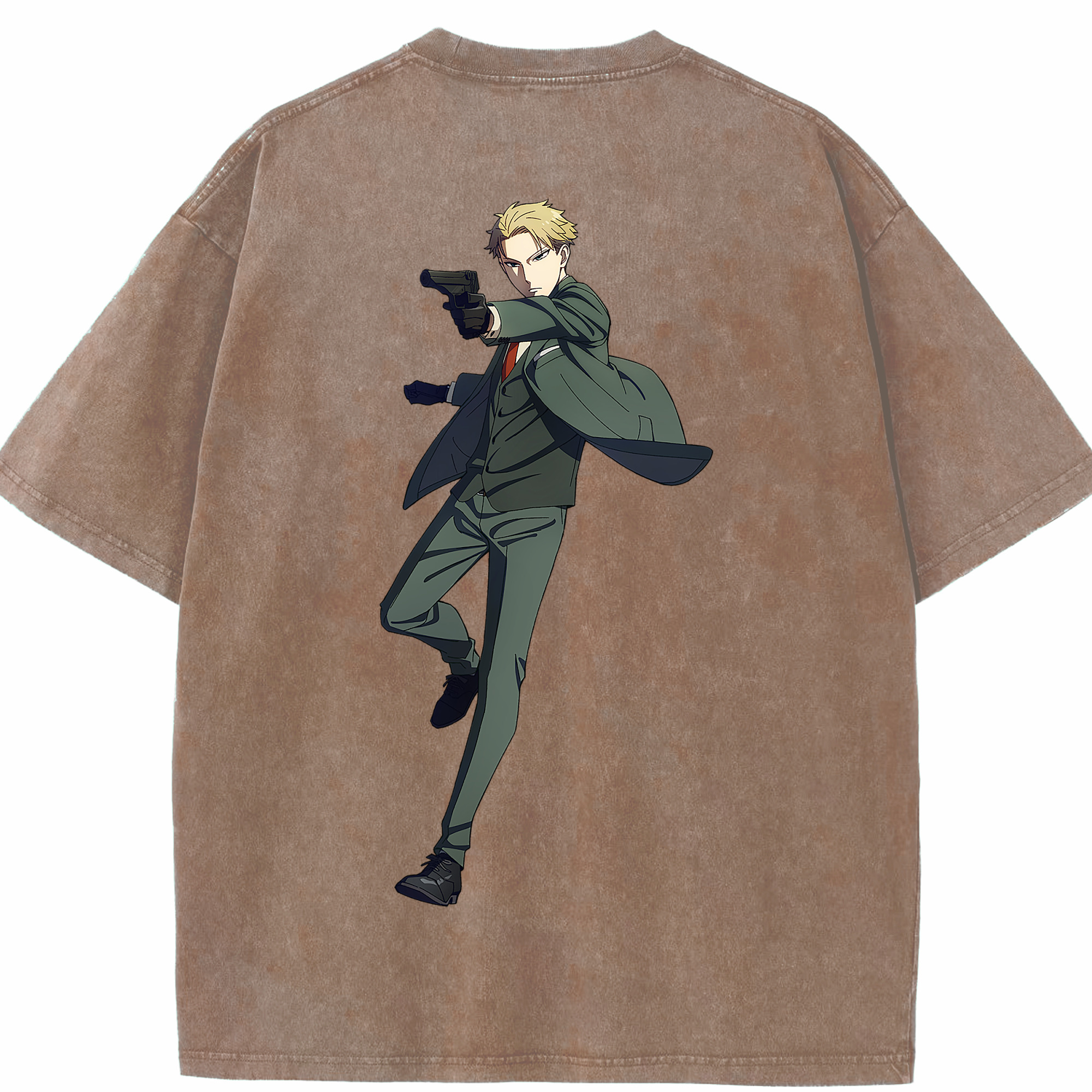 （画像用） SPY×FAMILY间谍家家酒 綿100% ヴィンテージ風 半袖Tシャツ（背面プリント）