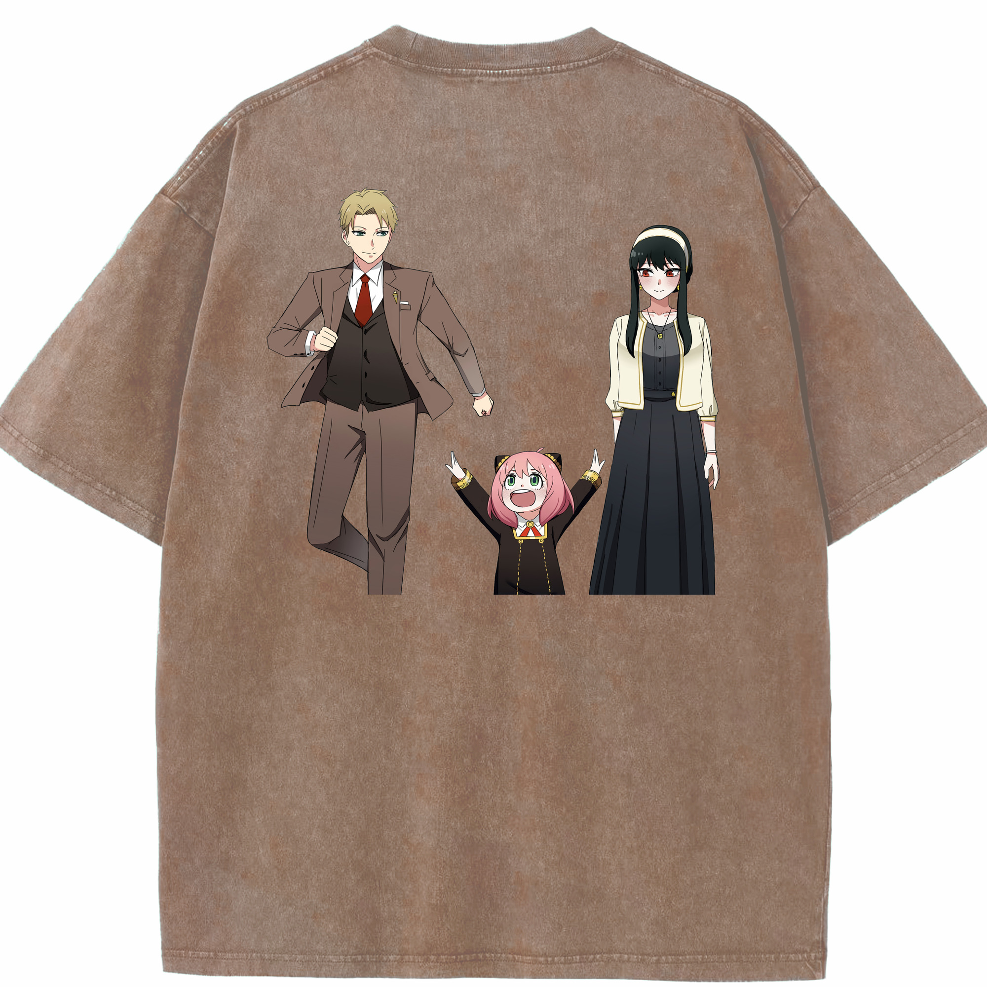 （画像用） SPY×FAMILY间谍家家酒 綿100% ヴィンテージ風 半袖Tシャツ（背面プリント）