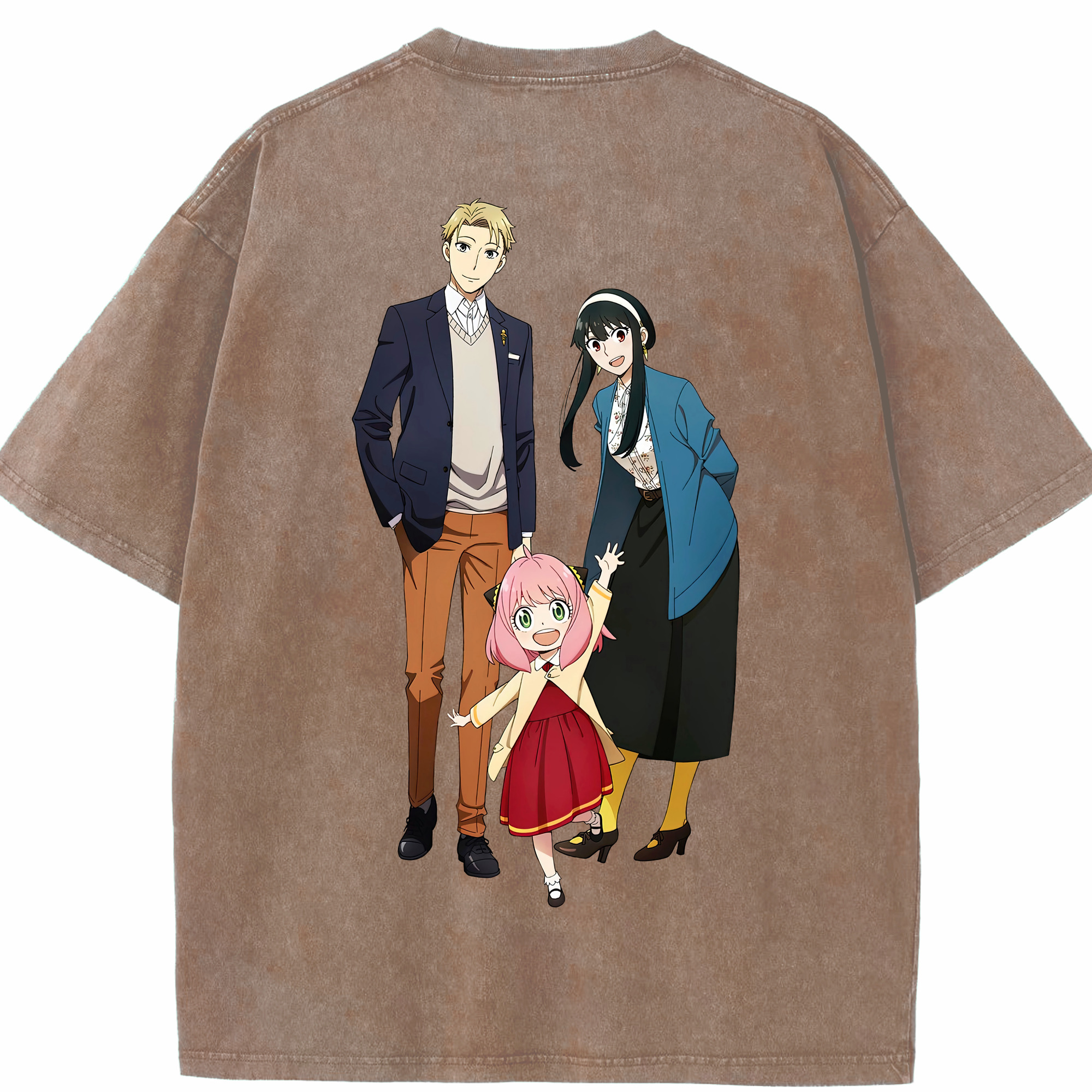（画像用） SPY×FAMILY间谍家家酒 綿100% ヴィンテージ風 半袖Tシャツ（背面プリント）
