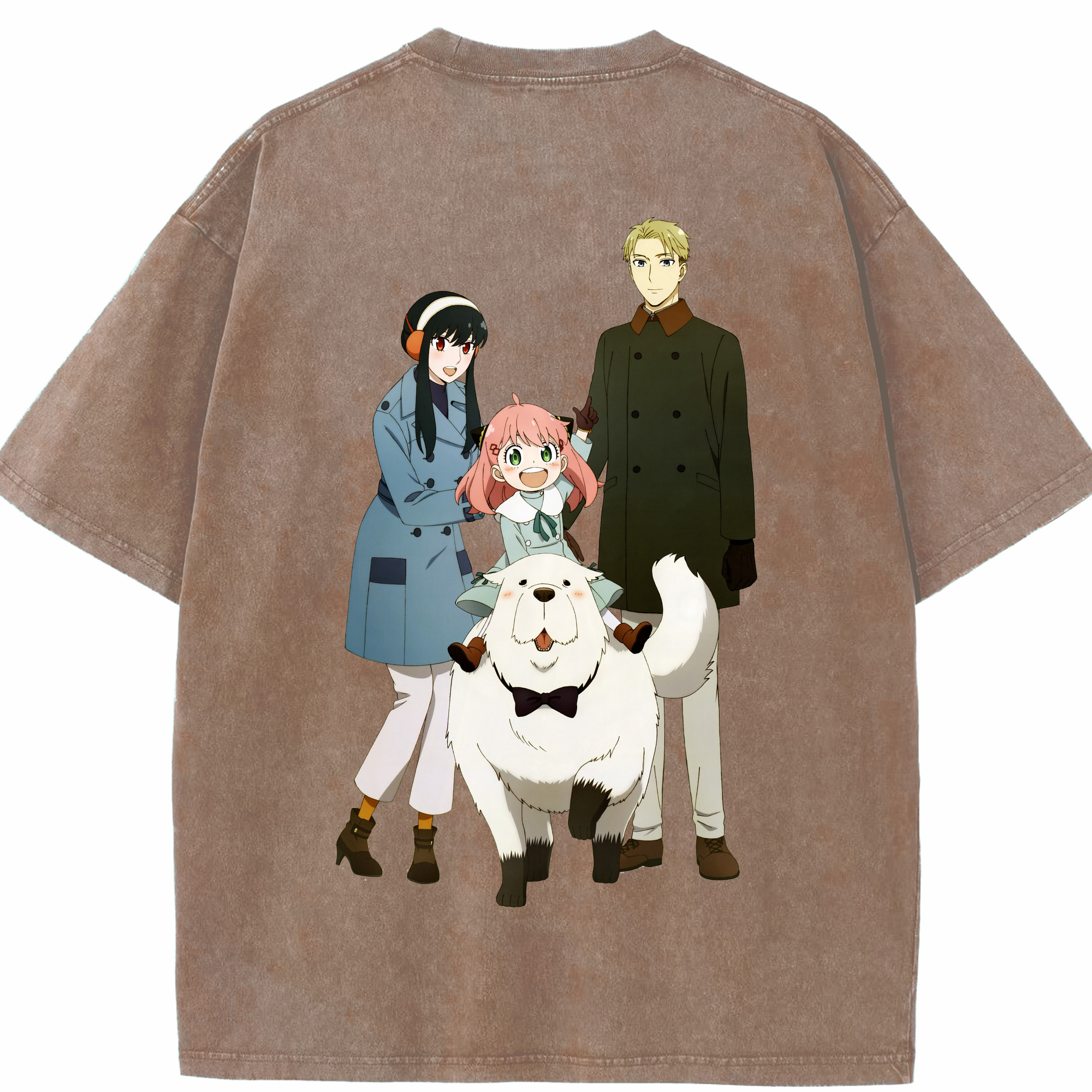 （画像用） SPY×FAMILY间谍家家酒 綿100% ヴィンテージ風 半袖Tシャツ（背面プリント）
