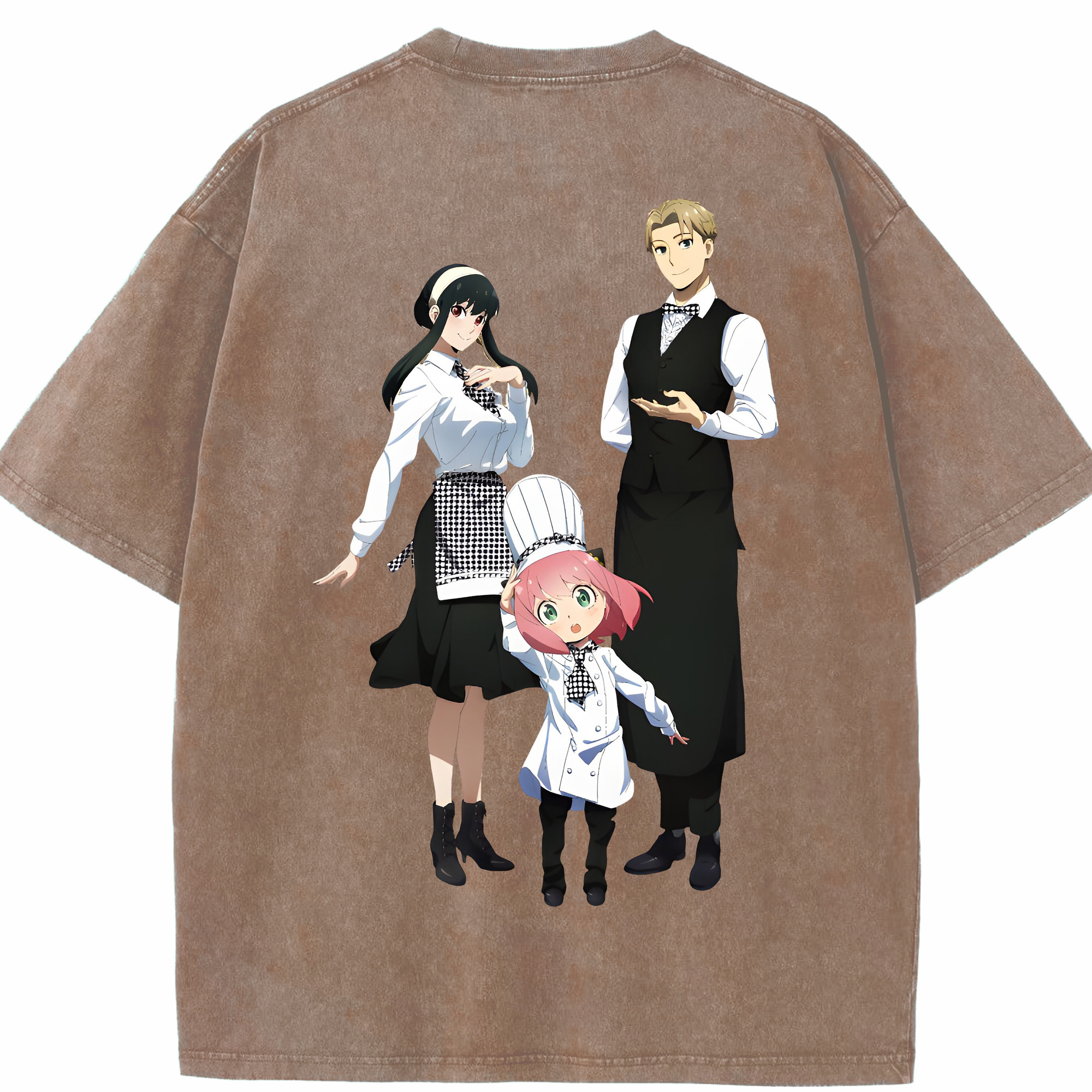 （画像用） SPY×FAMILY间谍家家酒 綿100% ヴィンテージ風 半袖Tシャツ（背面プリント）