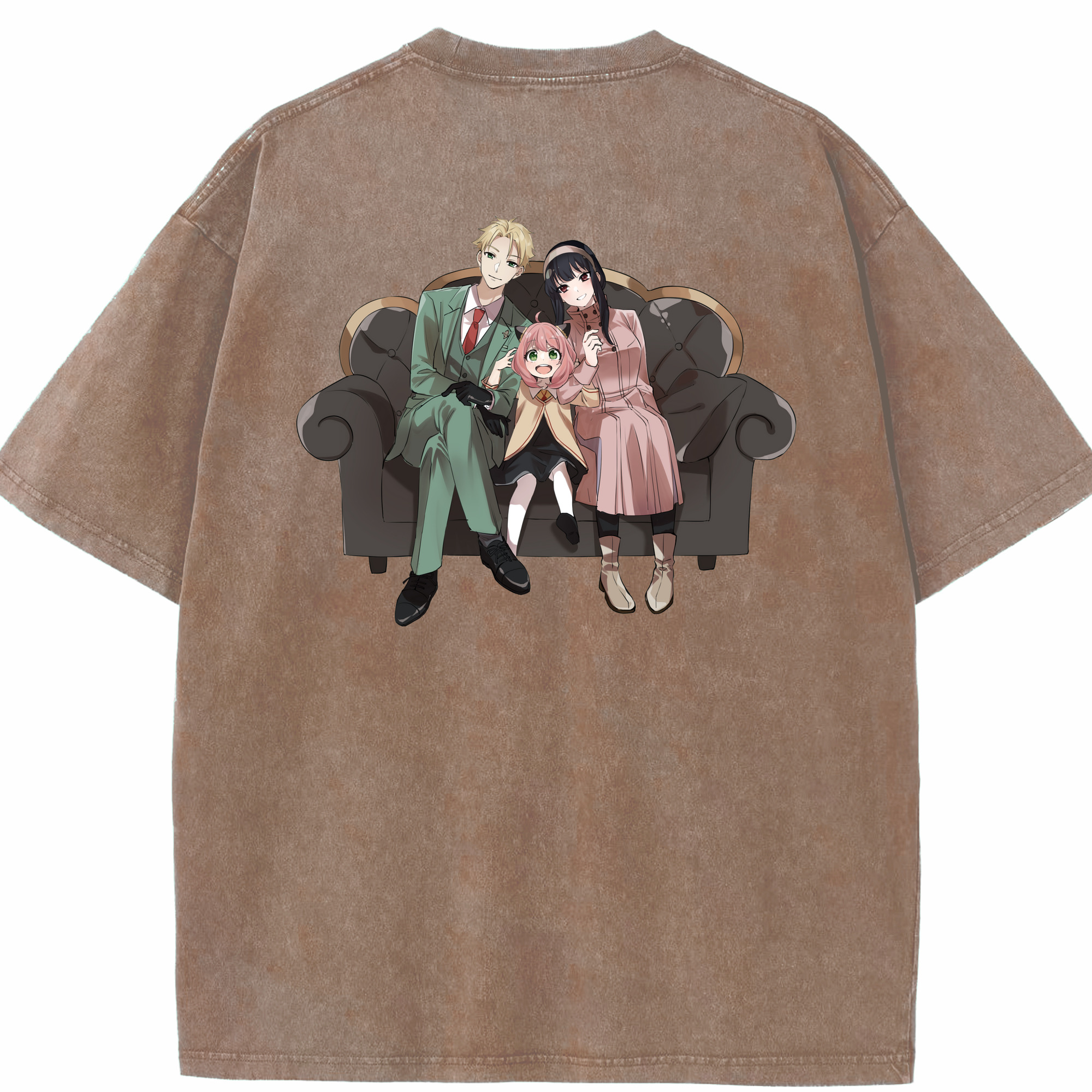 （画像用） SPY×FAMILY间谍家家酒 綿100% ヴィンテージ風 半袖Tシャツ（背面プリント）