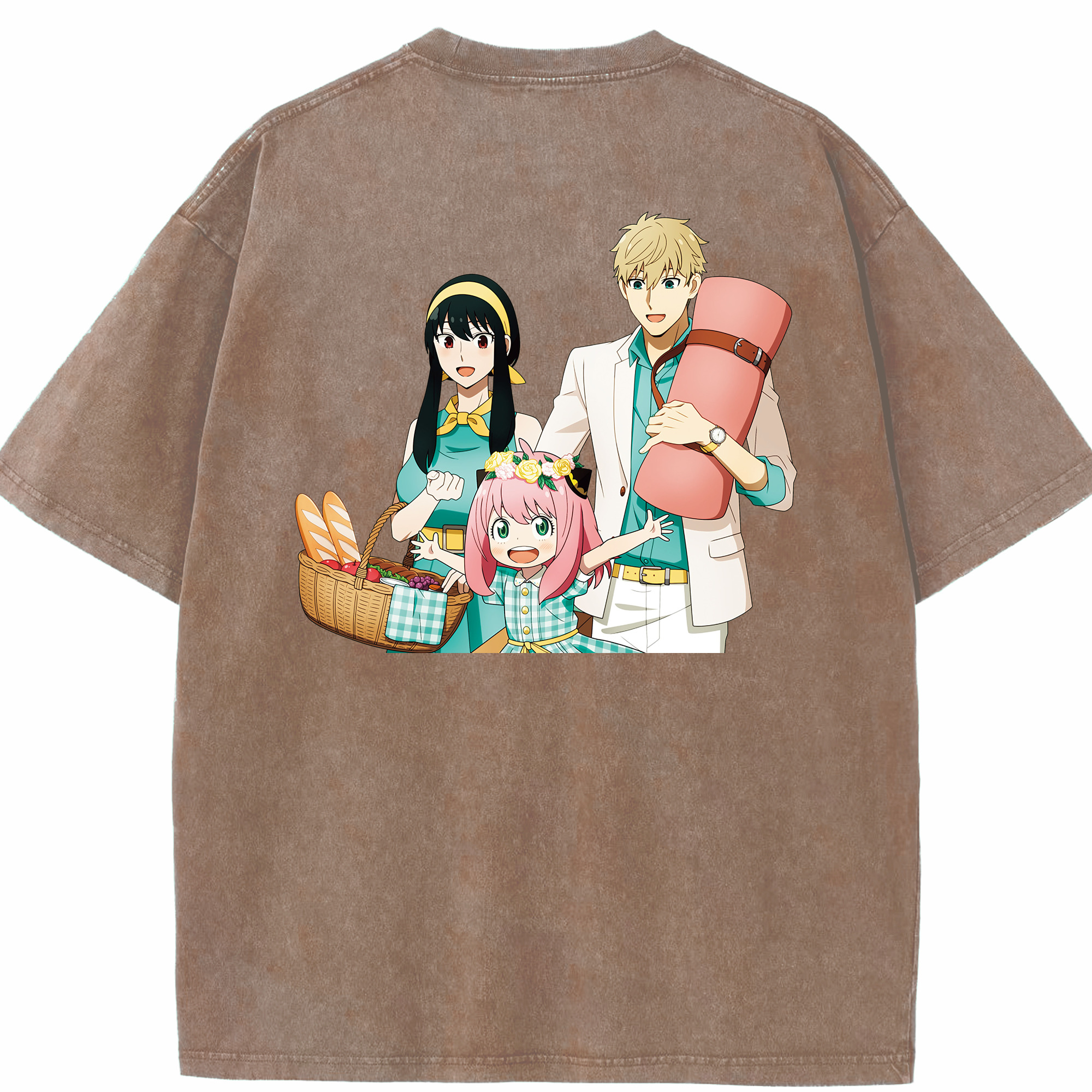 （画像用） SPY×FAMILY间谍家家酒 綿100% ヴィンテージ風 半袖Tシャツ（背面プリント）