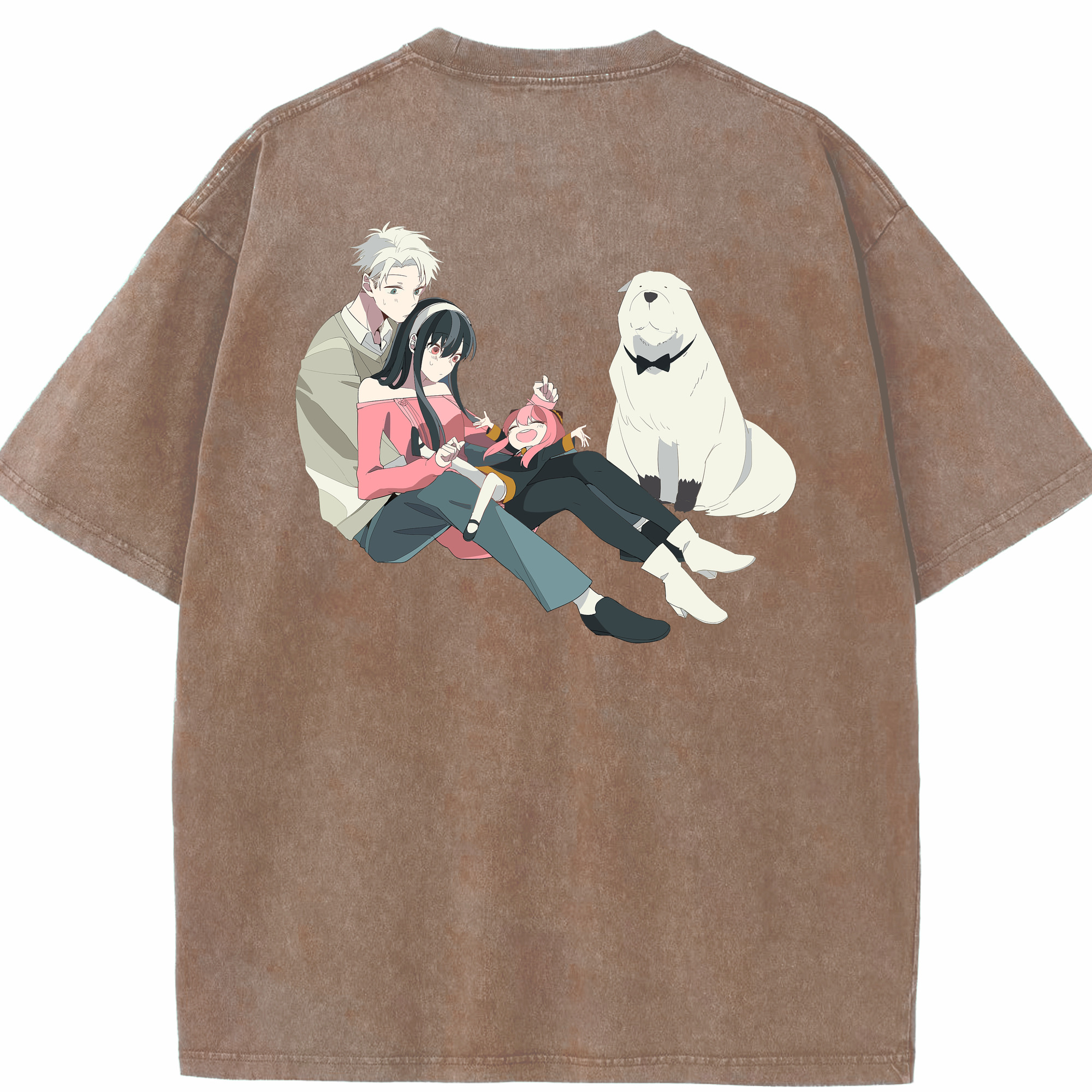 （画像用） SPY×FAMILY间谍家家酒 綿100% ヴィンテージ風 半袖Tシャツ（背面プリント）