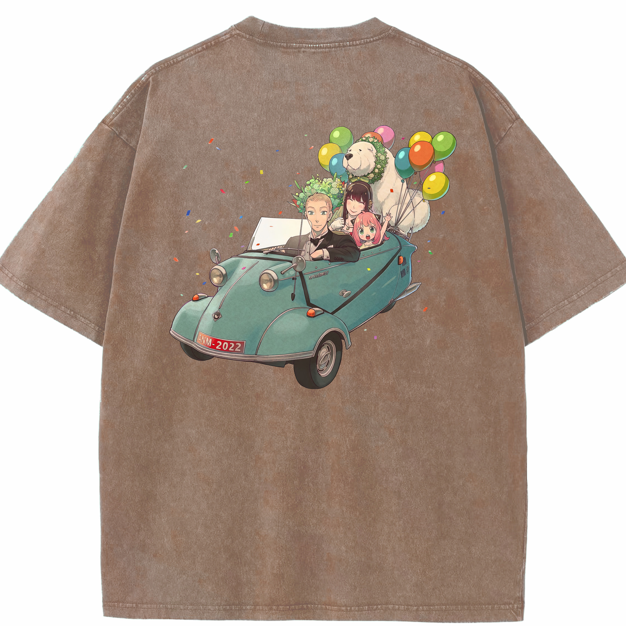（画像用） SPY×FAMILY间谍家家酒 綿100% ヴィンテージ風 半袖Tシャツ（背面プリント）