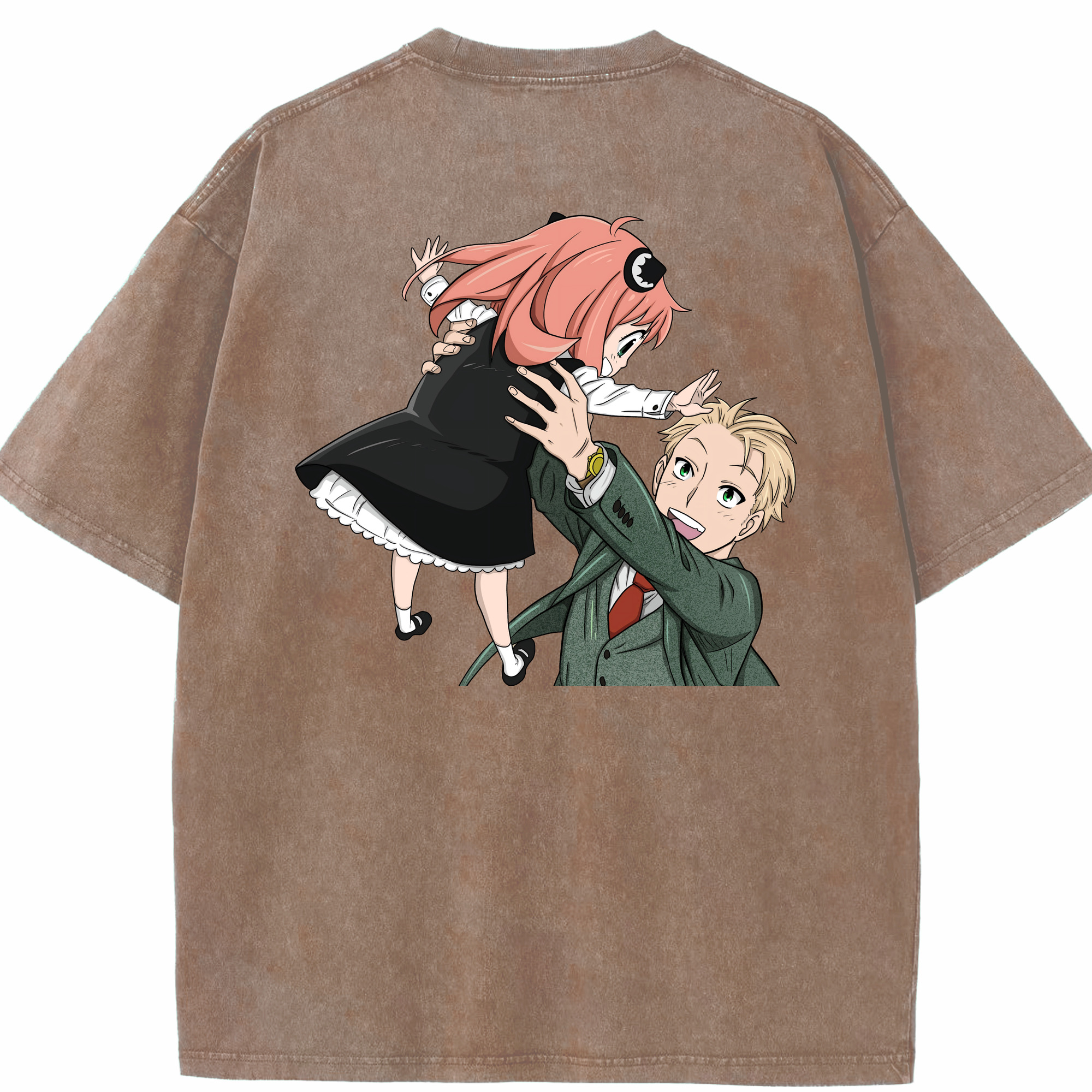（画像用） SPY×FAMILY间谍家家酒 綿100% ヴィンテージ風 半袖Tシャツ（背面プリント）