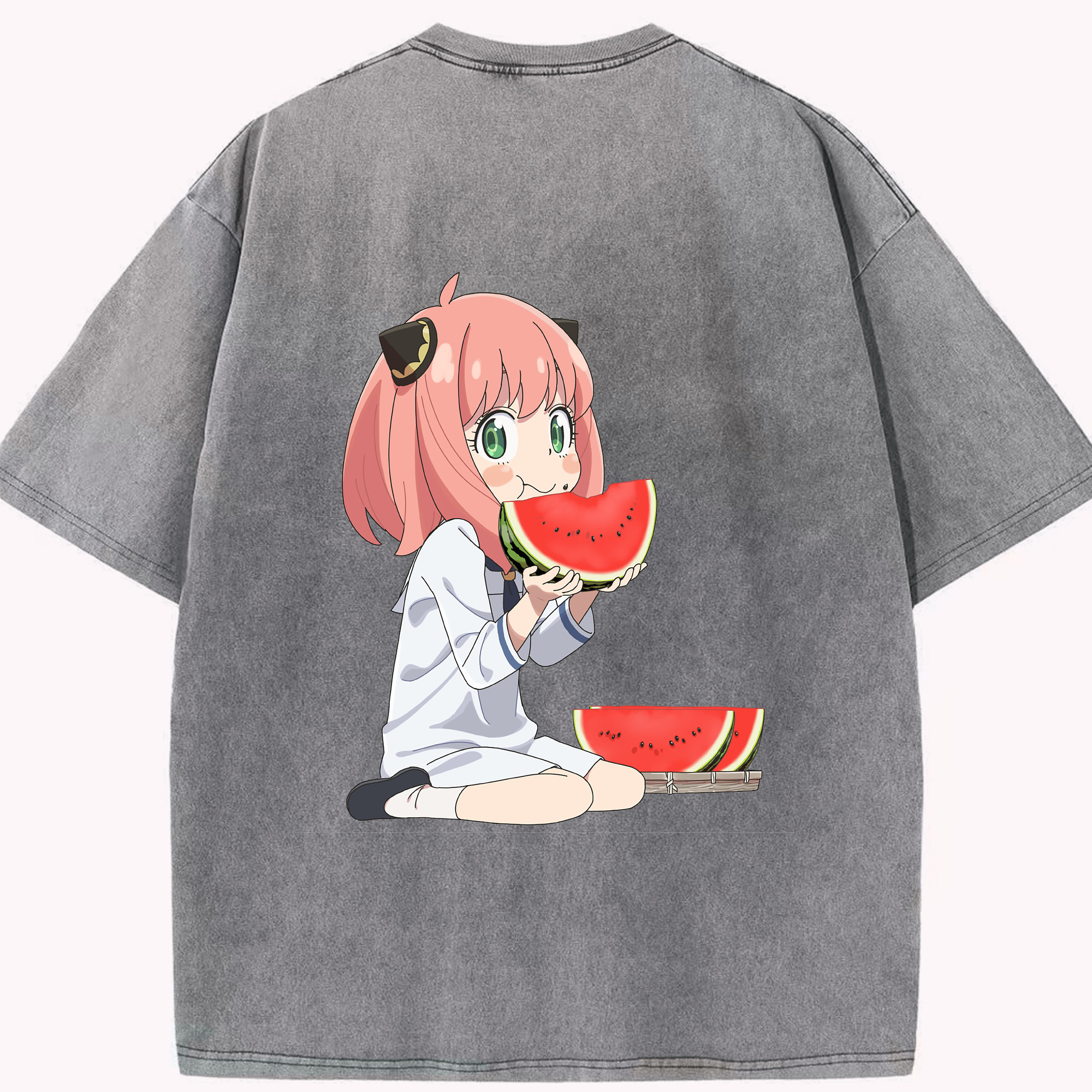（画像用） SPY×FAMILY间谍家家酒 綿100% ヴィンテージ風 半袖Tシャツ（背面プリント）